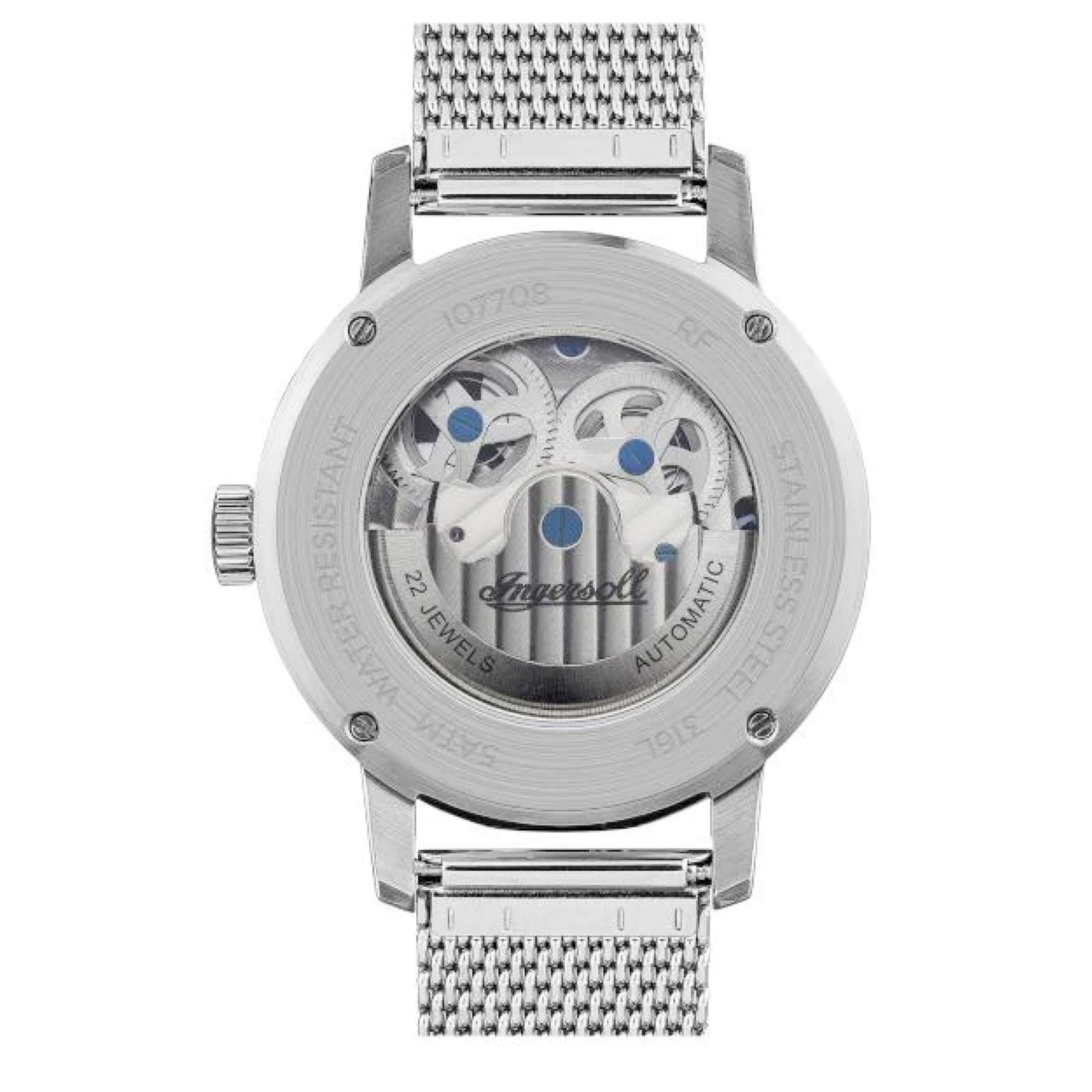 Ingersoll The Jazz 1892 Automatic Black Dial Silver Steel Bracelet Men's Watch I07708