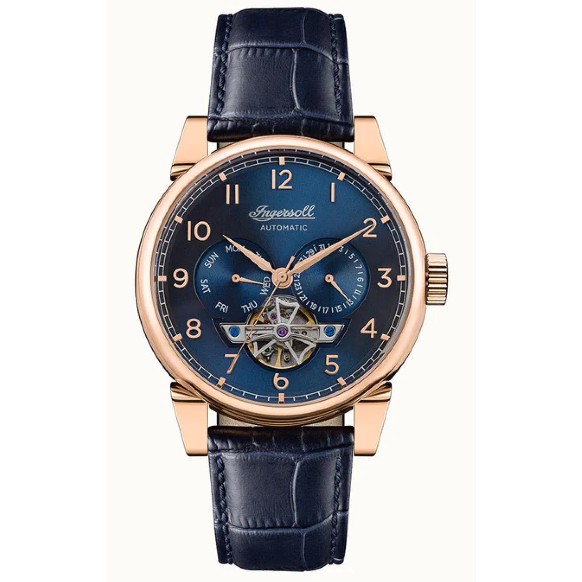 Ingersoll The Swing 1892 Gents Automatic Watch Blue Dial Blue Leather Strap I12702