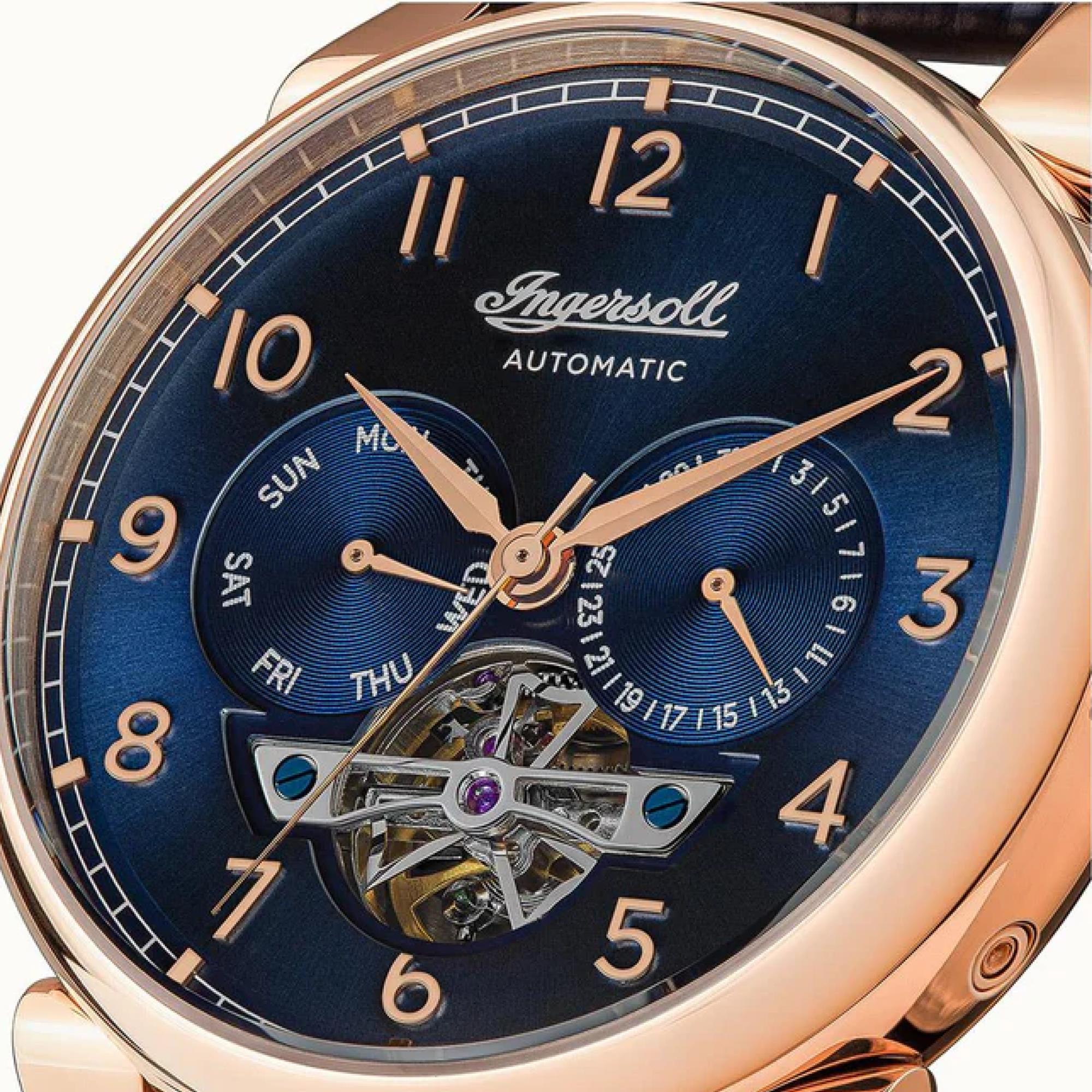 Ingersoll The Swing 1892 Gents Automatic Watch Blue Dial Blue Leather Strap I12702