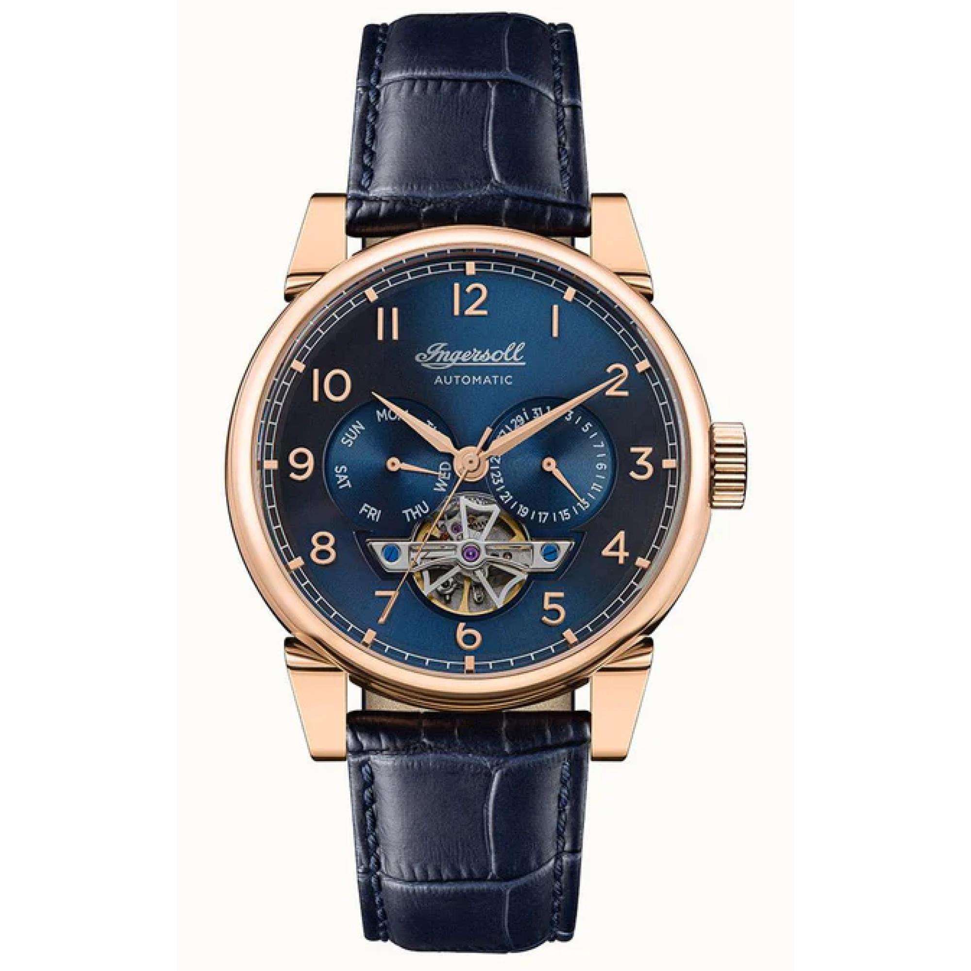 Ingersoll The Swing 1892 Gents Automatic Watch Blue Dial Blue Leather Strap I12702