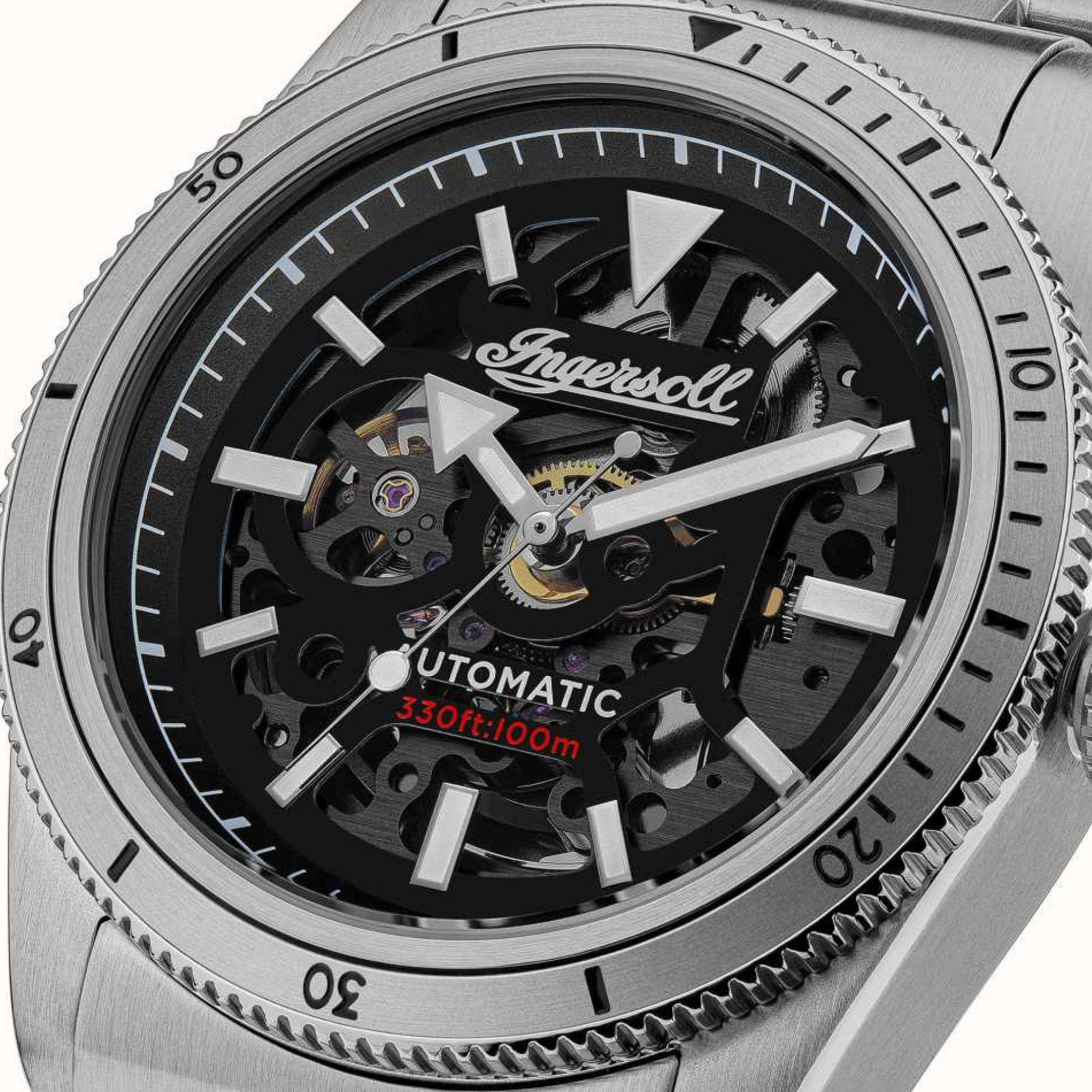 Ingersoll The Scovill 1892 Automatic Black Dial Brown Leather Strap Men's Watch I13901