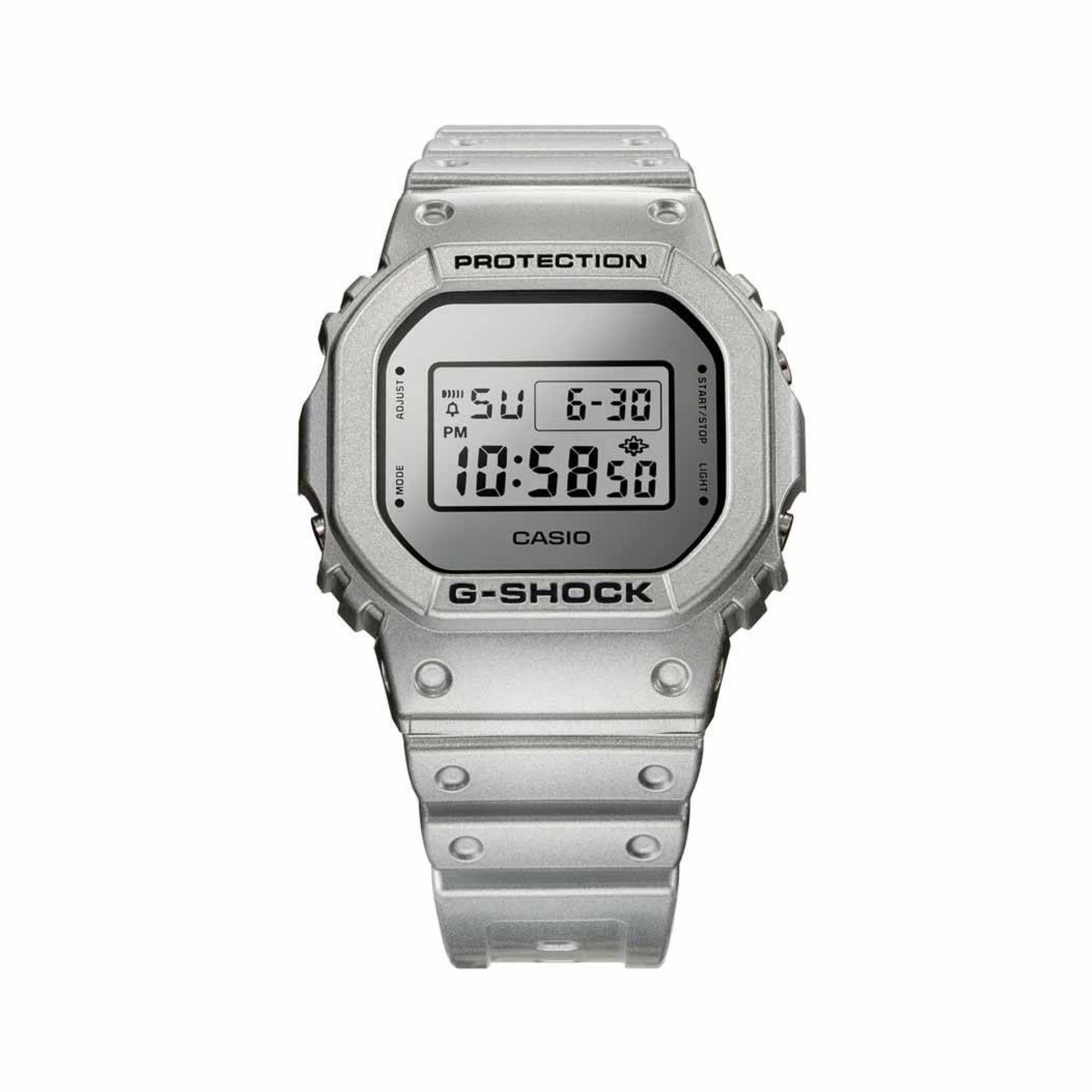 Casio G-Shock Metallic Silver Digital Mens Watch DW-5600FF-8ER