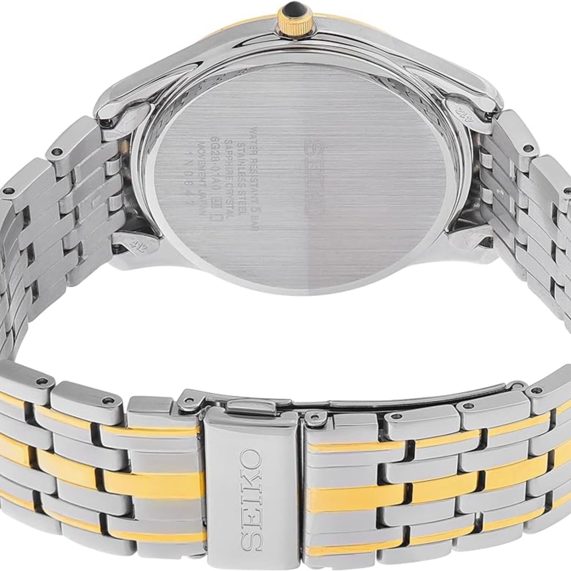Seiko Conceptual Quartz White Dial Two-Tone Gold/Silver Steel Bracelet Men's Watch SRK048P1