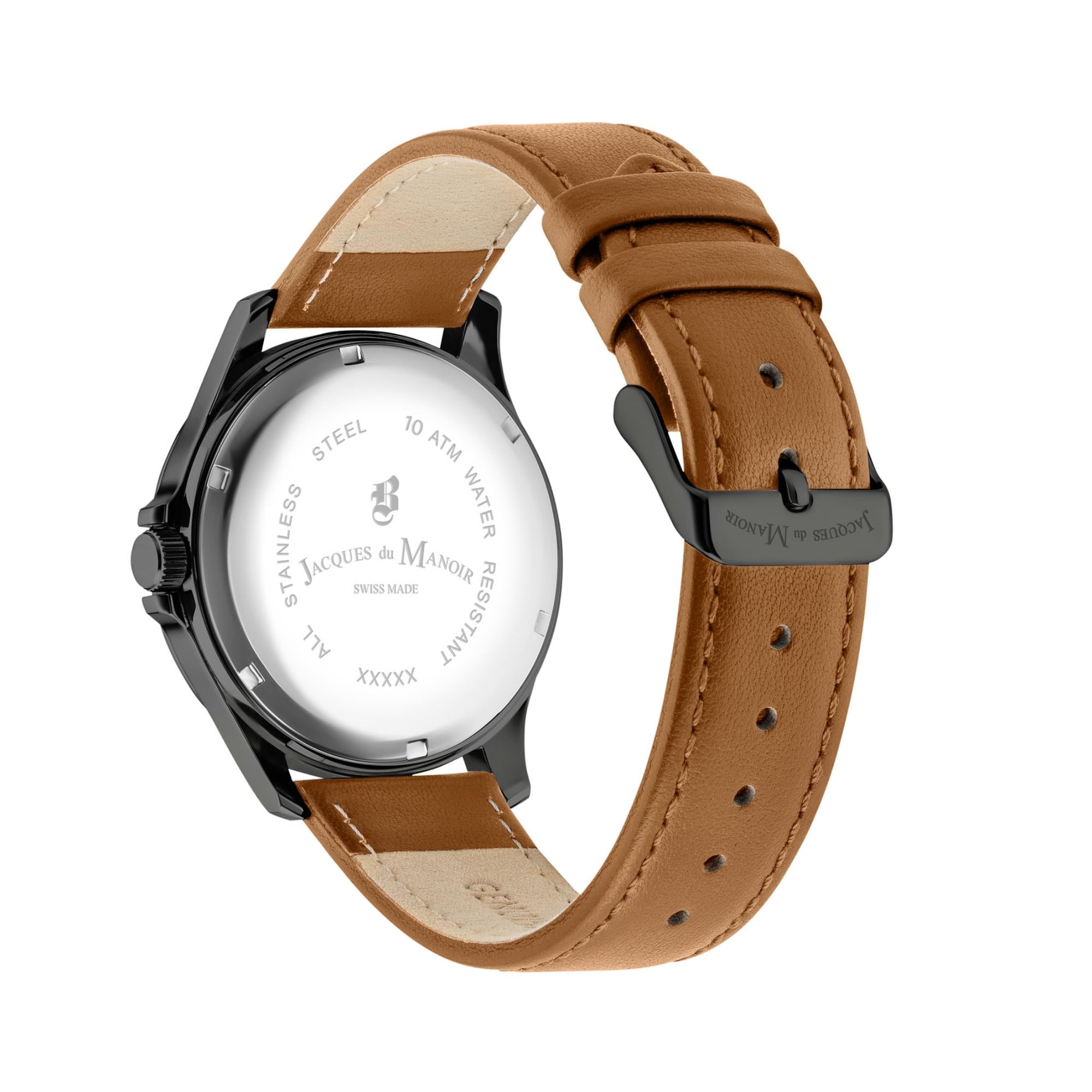JDM Military Alpha I Black Dial Tan Leather Strap JDM-WG001-04