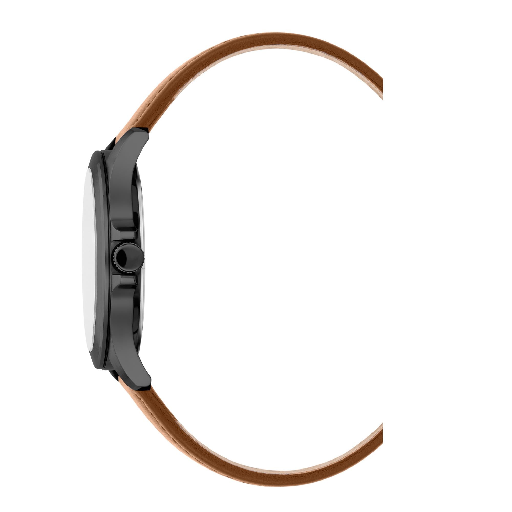JDM Military Alpha I Black Dial Tan Leather Strap JDM-WG001-04