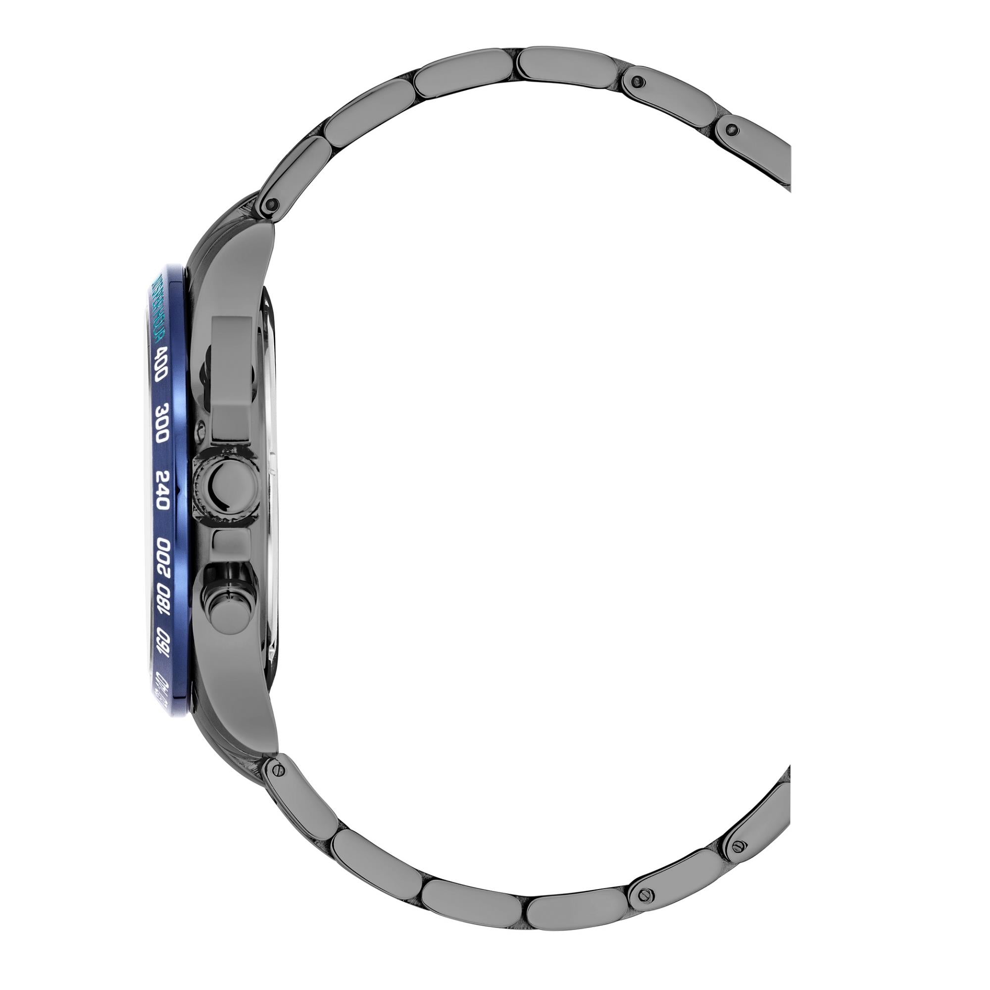 JDM Military Charlie Blue Dial Gun IP Steel Bracelet Men's Watch JDM-WG016-03
