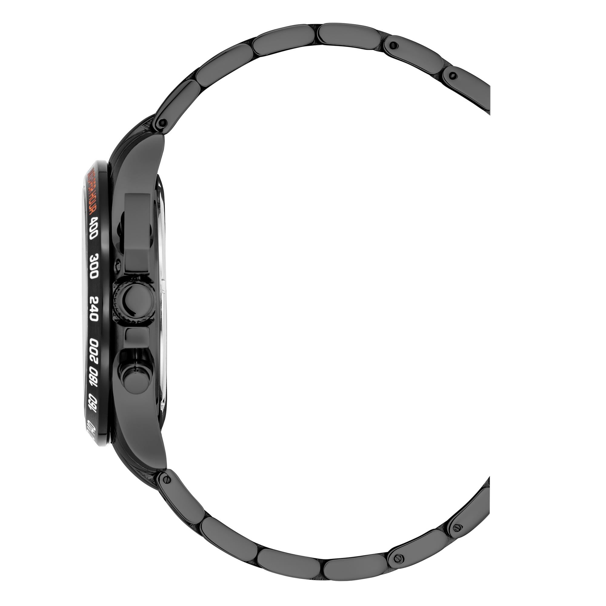 JDM Military Charlie Orange Dial Black IP Steel Bracelet Men's Watches JDM-WG016-04