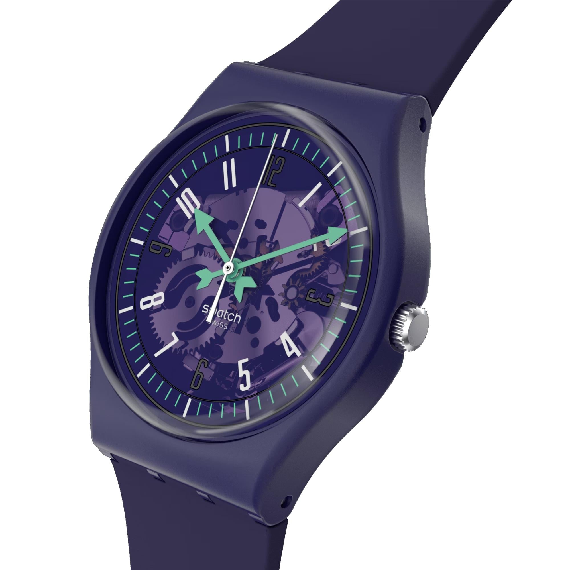 Swatch PHOTONIC PURPLE Purple Silicone Strap Purple Dial Watch SO28V102