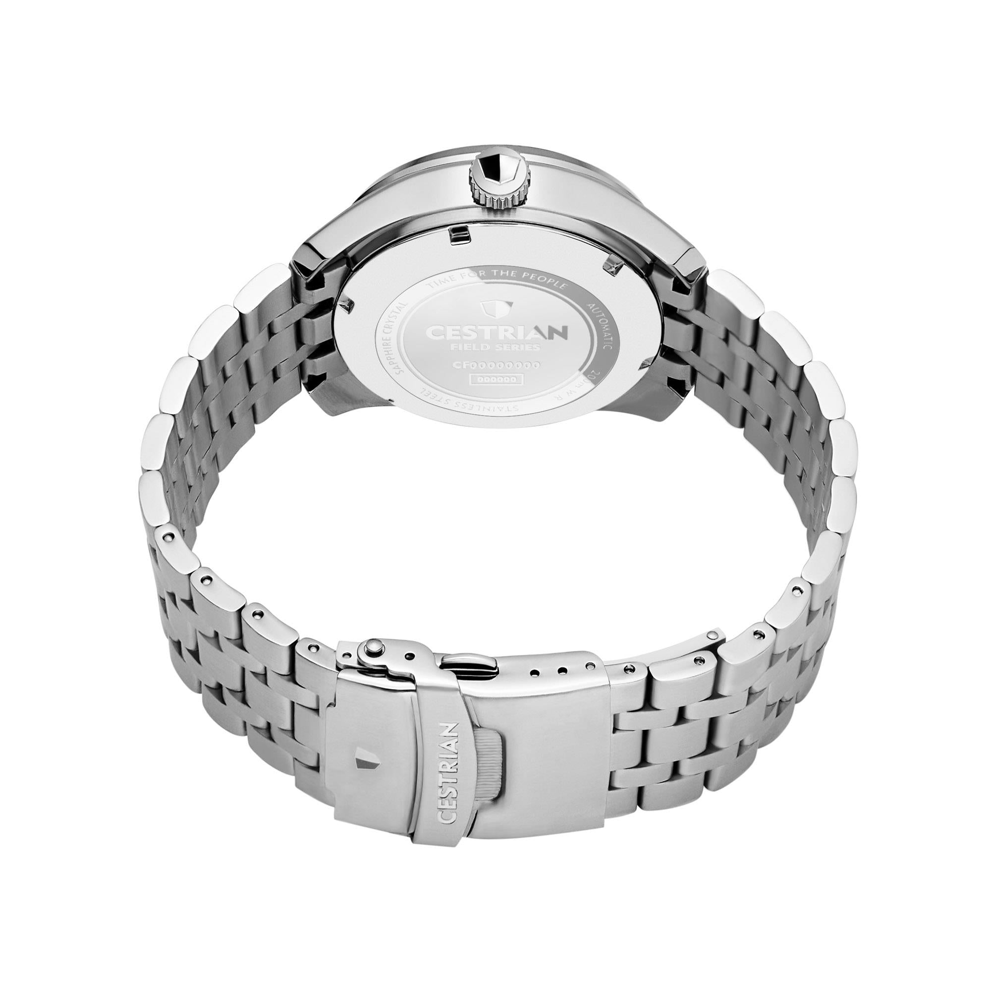 Cestrian Field Series Automatic Black Dial Stainless Steel Bracelet Men's Watch CF121B0660