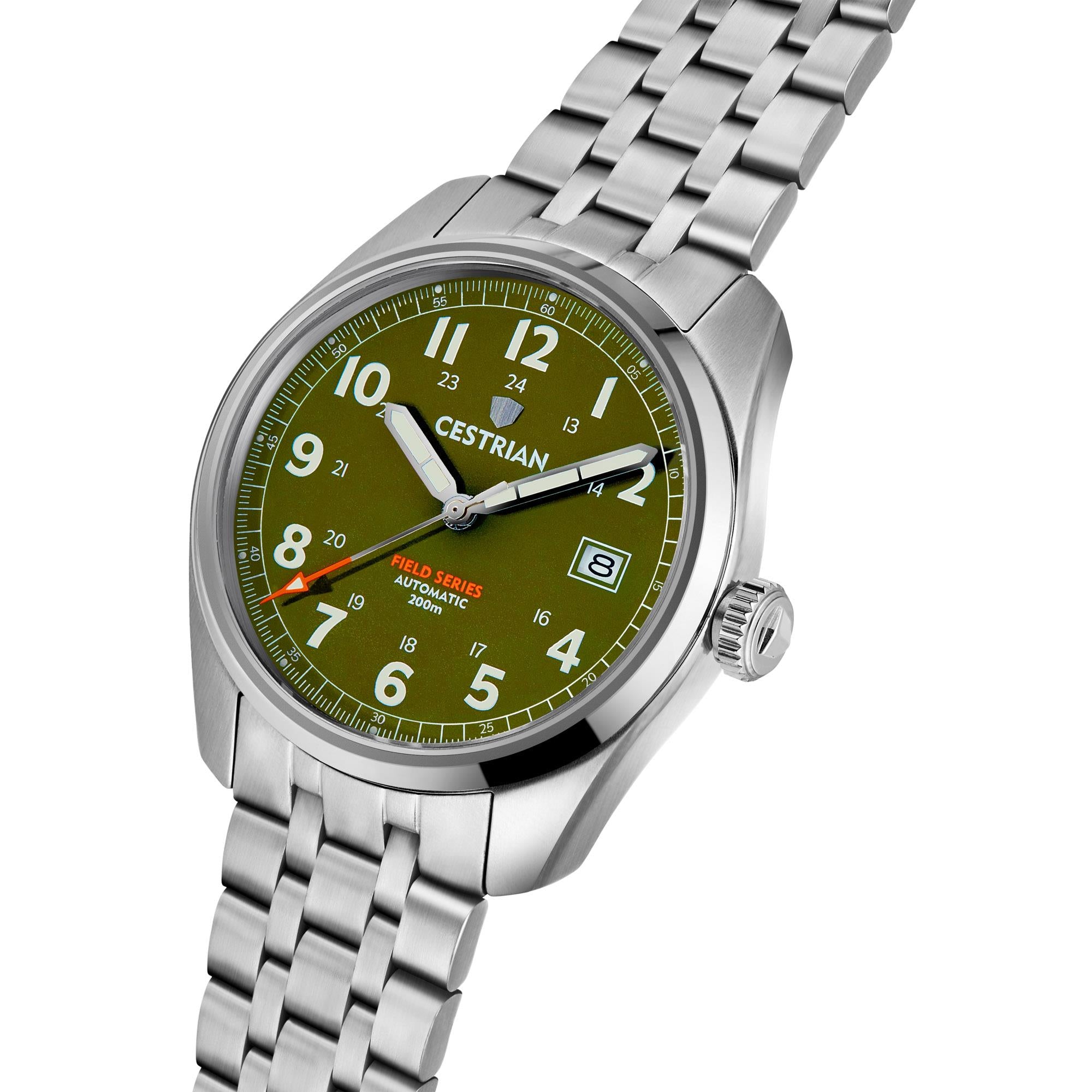 Cestrian Field Series Automatic Green Dial Stainless Steel Bracelet Men's Watch CF321B0660