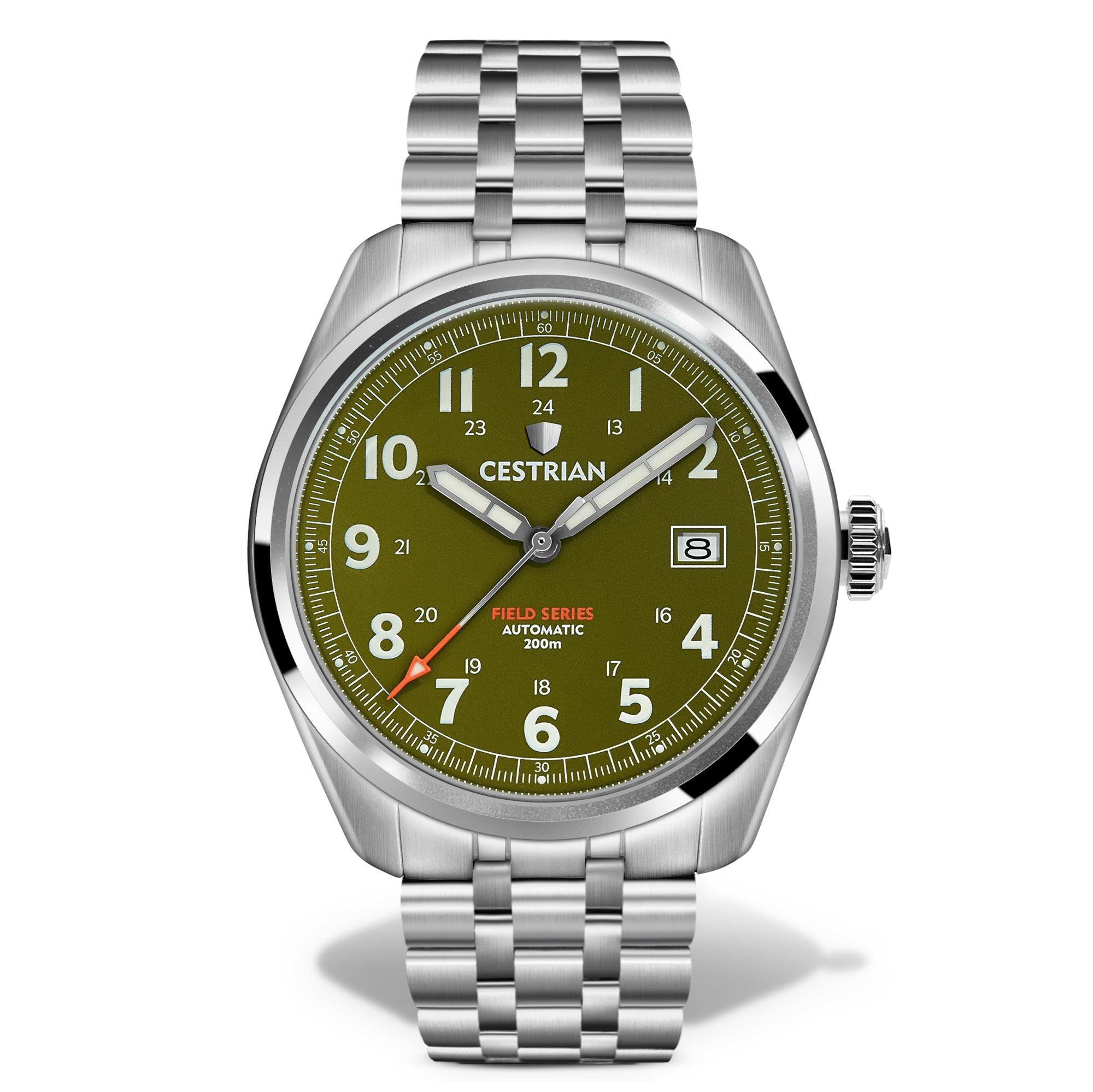 Cestrian Field Series Automatic Green Dial Stainless Steel Bracelet Men's Watch CF321B0660
