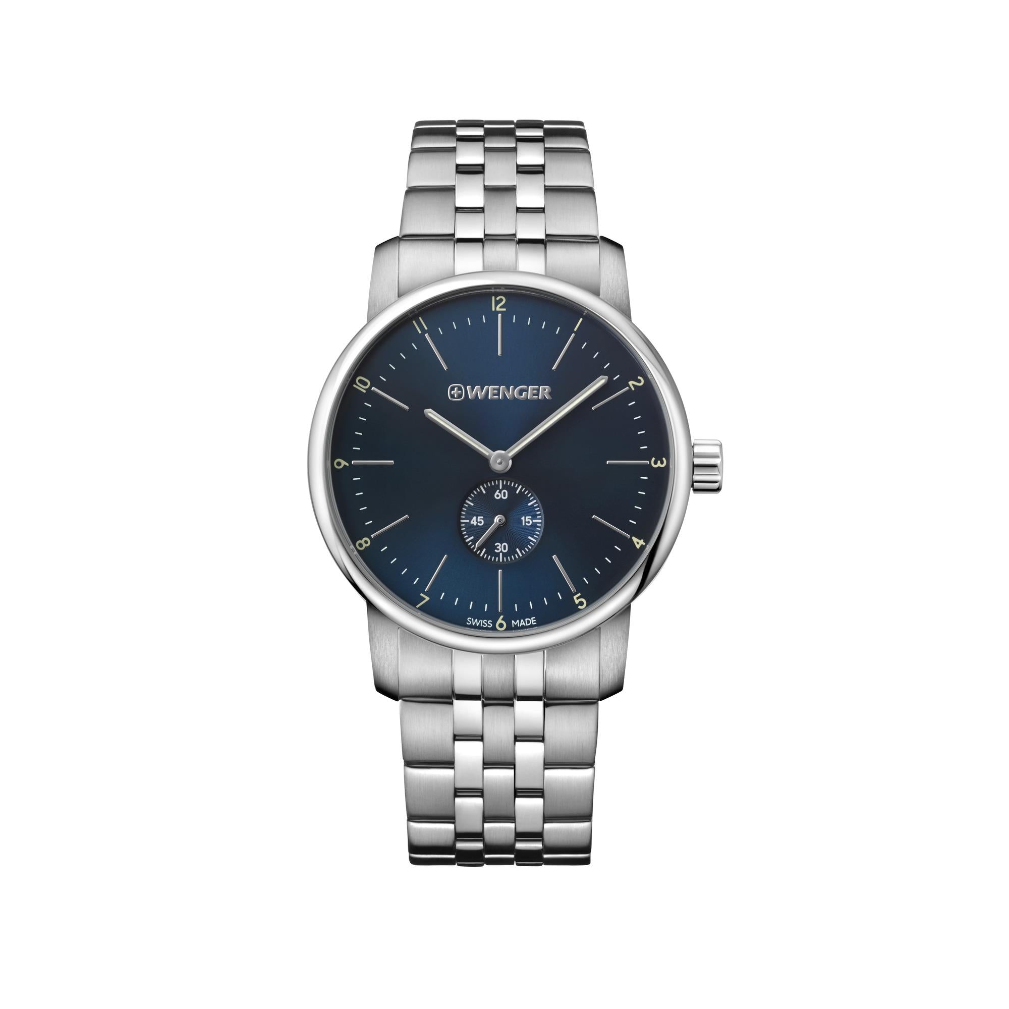 Wenger Urban Classic Quartz Blue Dial Stainless Steel Bracelet Men's Watch 01.1741.107