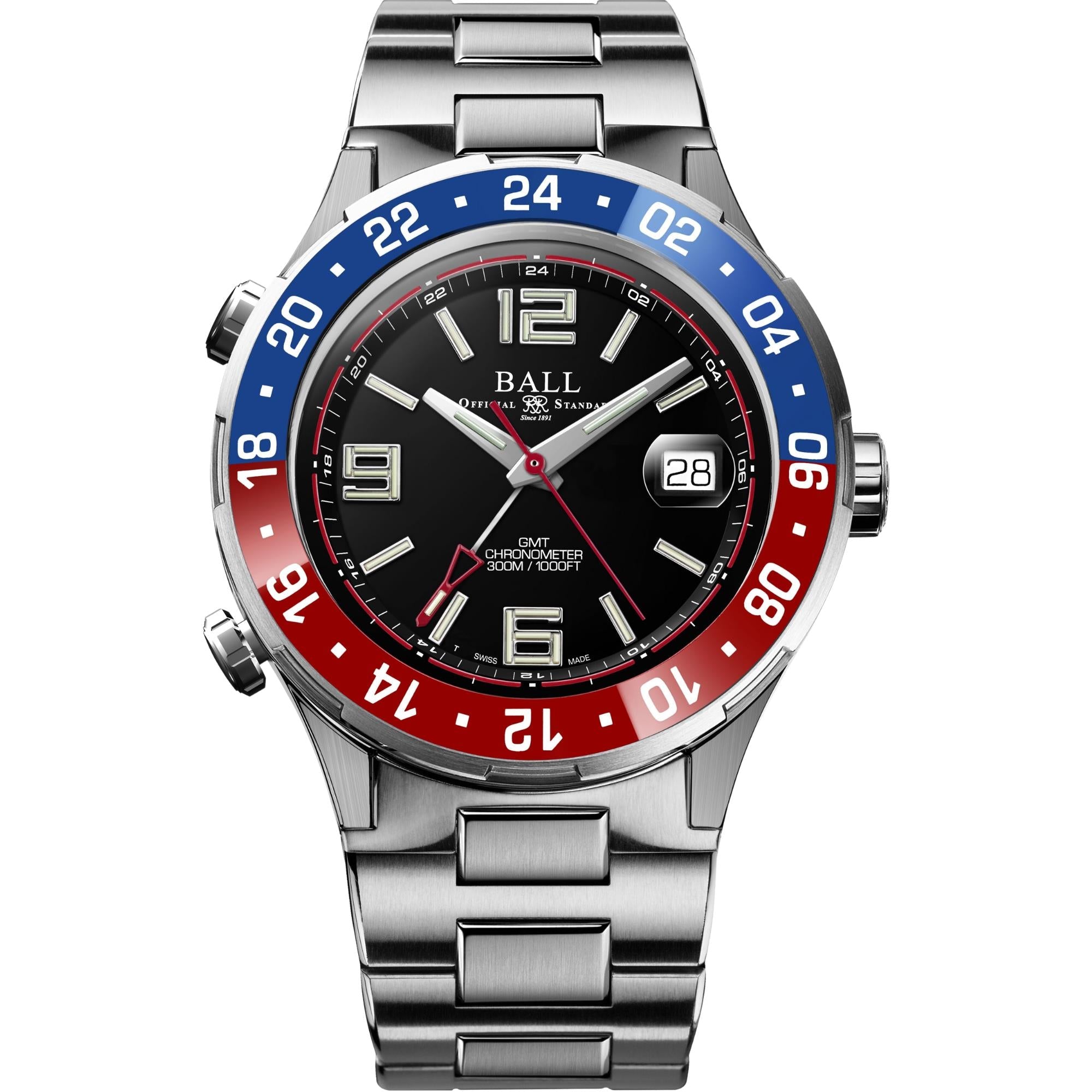 Ball Roadmaster Pilot GMT Limited Edition Automatic Black Dial Titanium Bracelet Men’s Watch DG3038A-S2C-BK