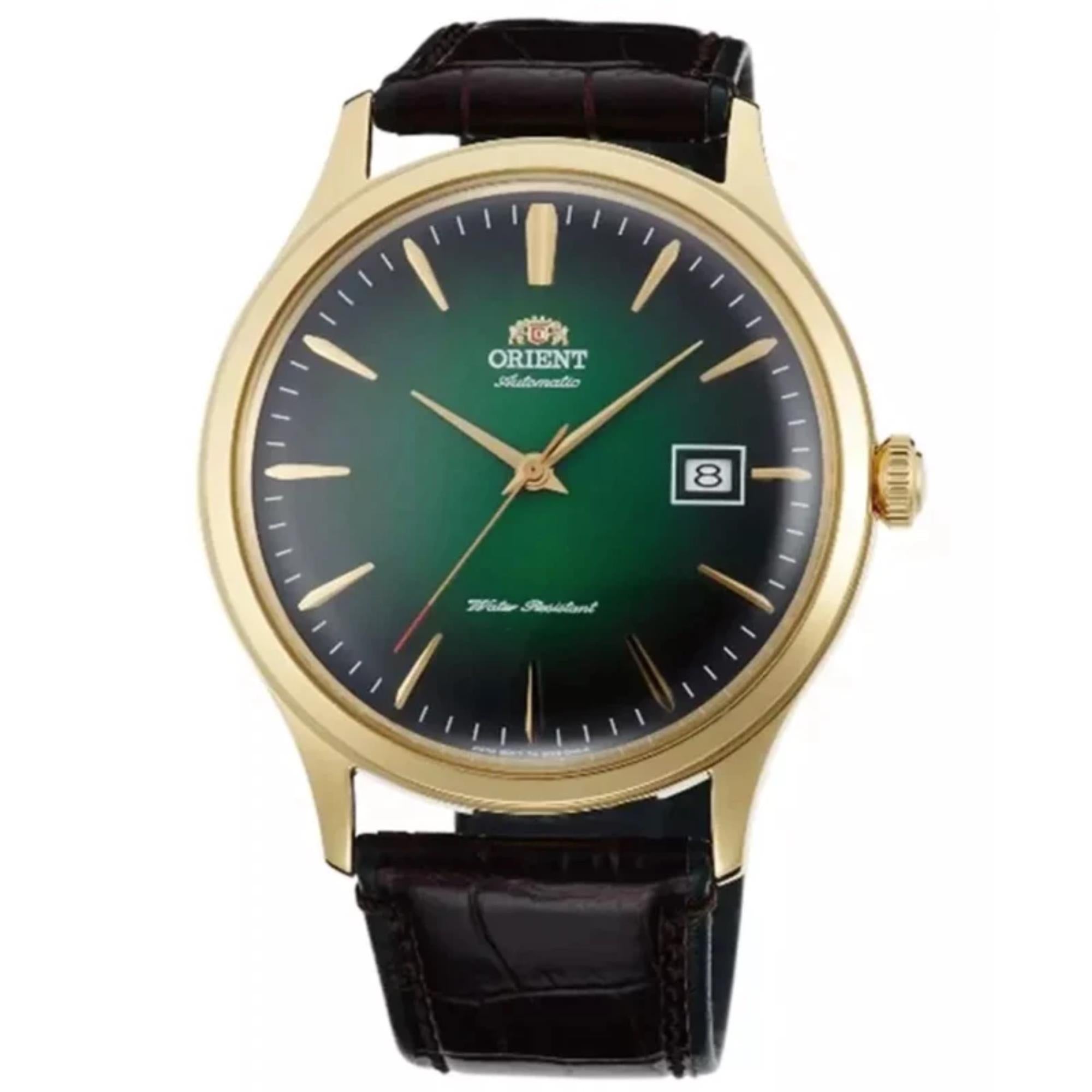 Orient Bambino Automatic Green Dial Brown Leather Strap Men’s Watch FAC08002F0