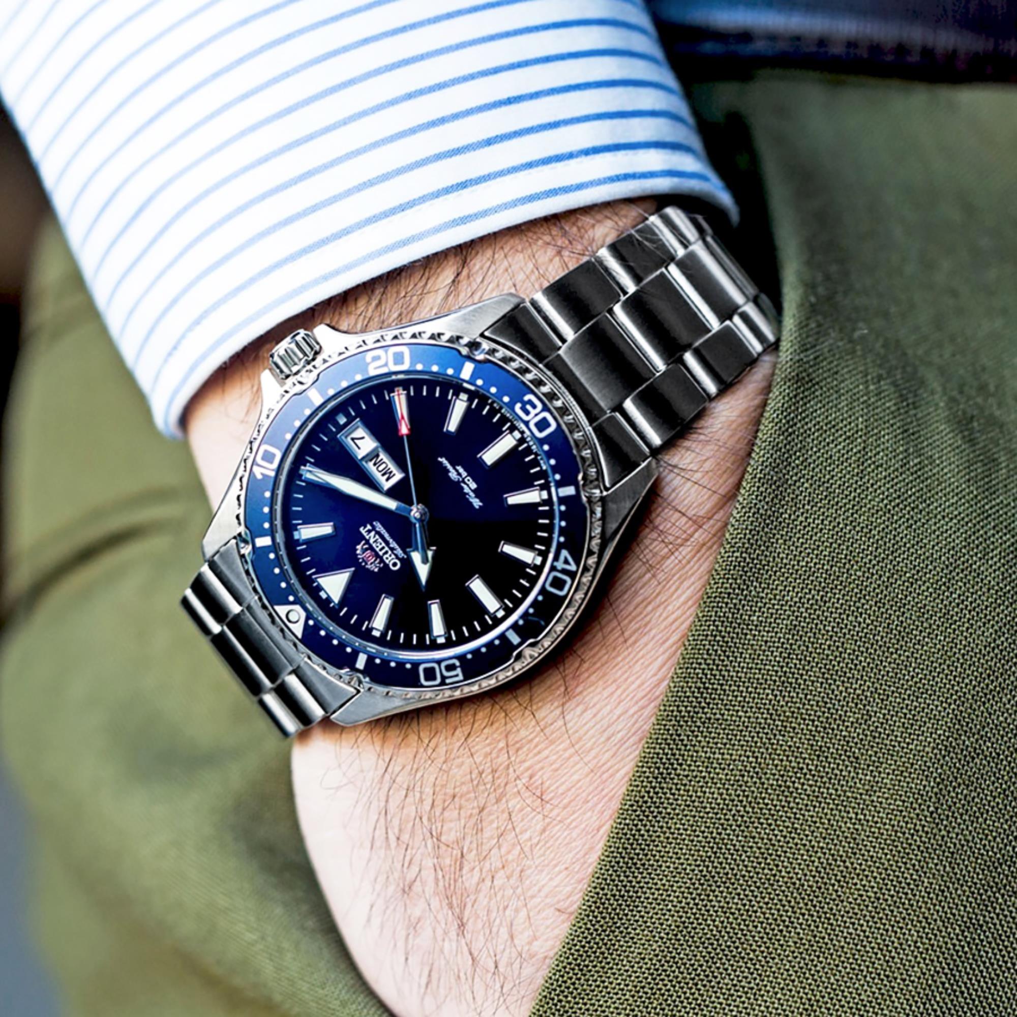 Orient Mako III Automatic Blue Dial Stainless Steel Bracelet Men’s Watch RA-AA0002L19B