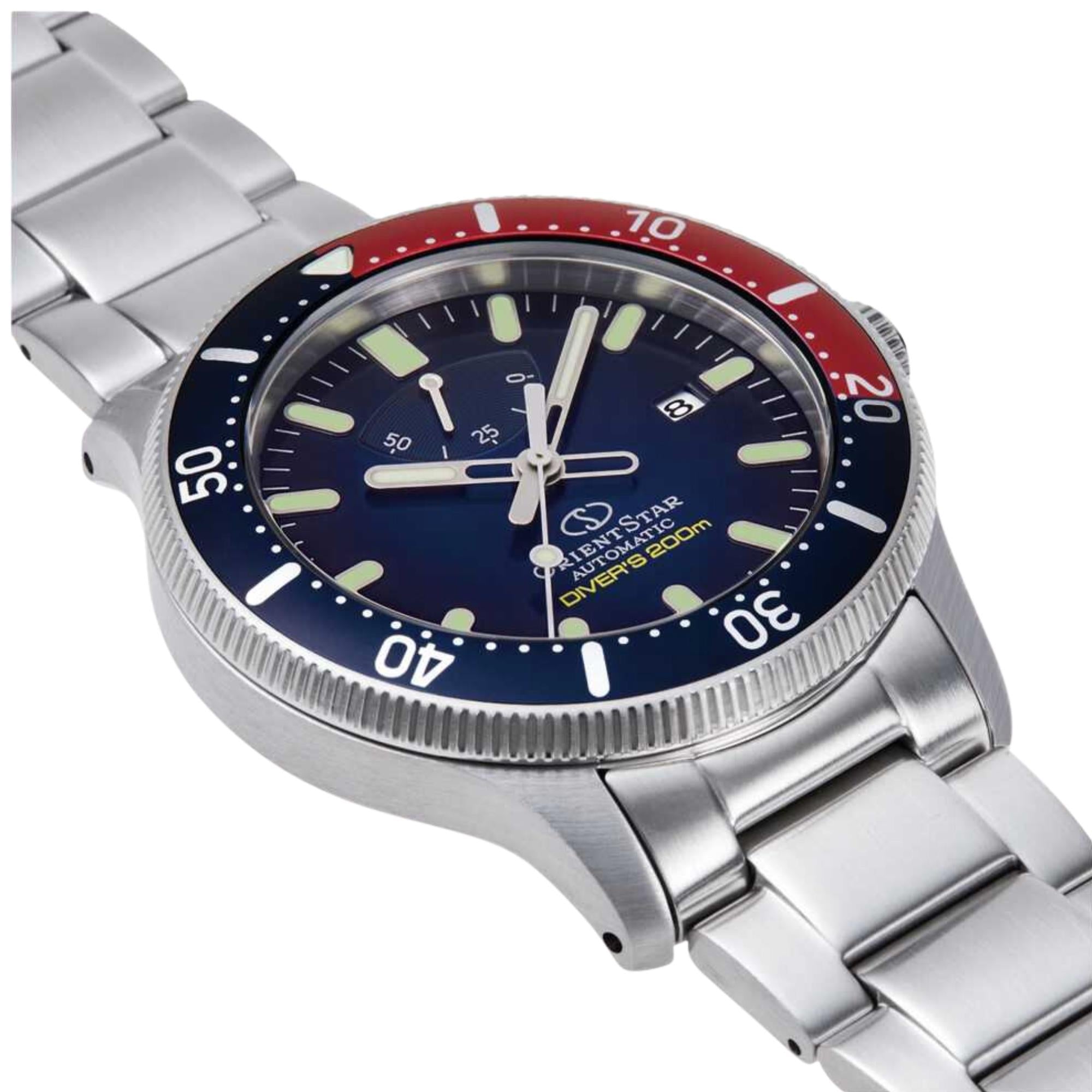 Orient Star ISO Diver Automatic Mechanical Blue Dial Stainless Steel Bracelet Men’s Watch RE-AU0306L00B