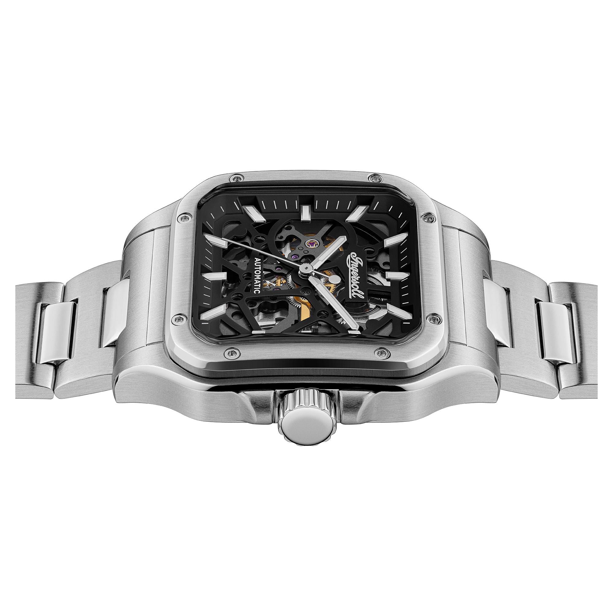 Ingersoll The Ollie Automatic Black Skeleton Dial Stainless Steel Bracelet Men's Watch I14501