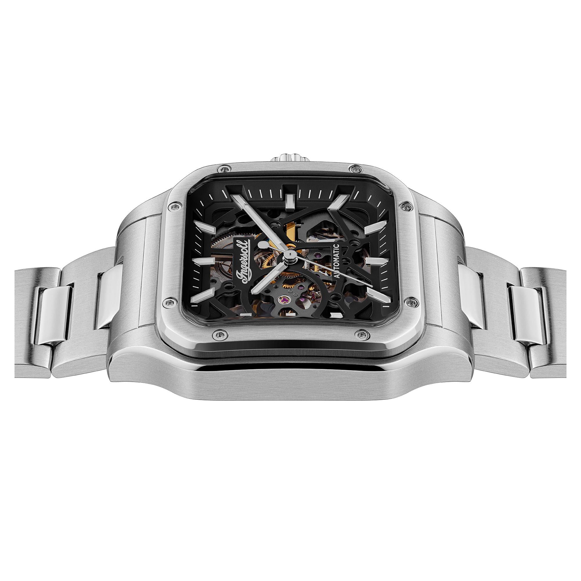 Ingersoll The Ollie Automatic Black Skeleton Dial Stainless Steel Bracelet Men's Watch I14501