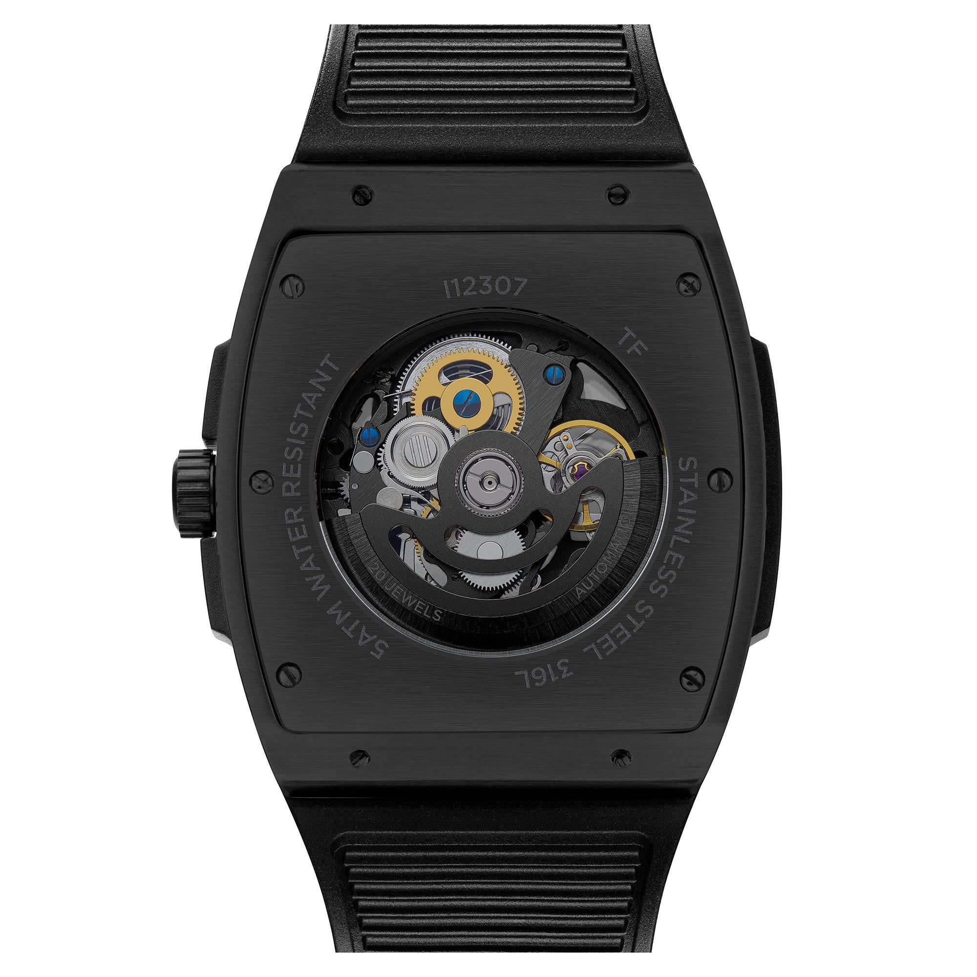 Ingersoll The Challenger Automatic Black Skeleton Dial Black Plastic Strap Men's Watch I12307