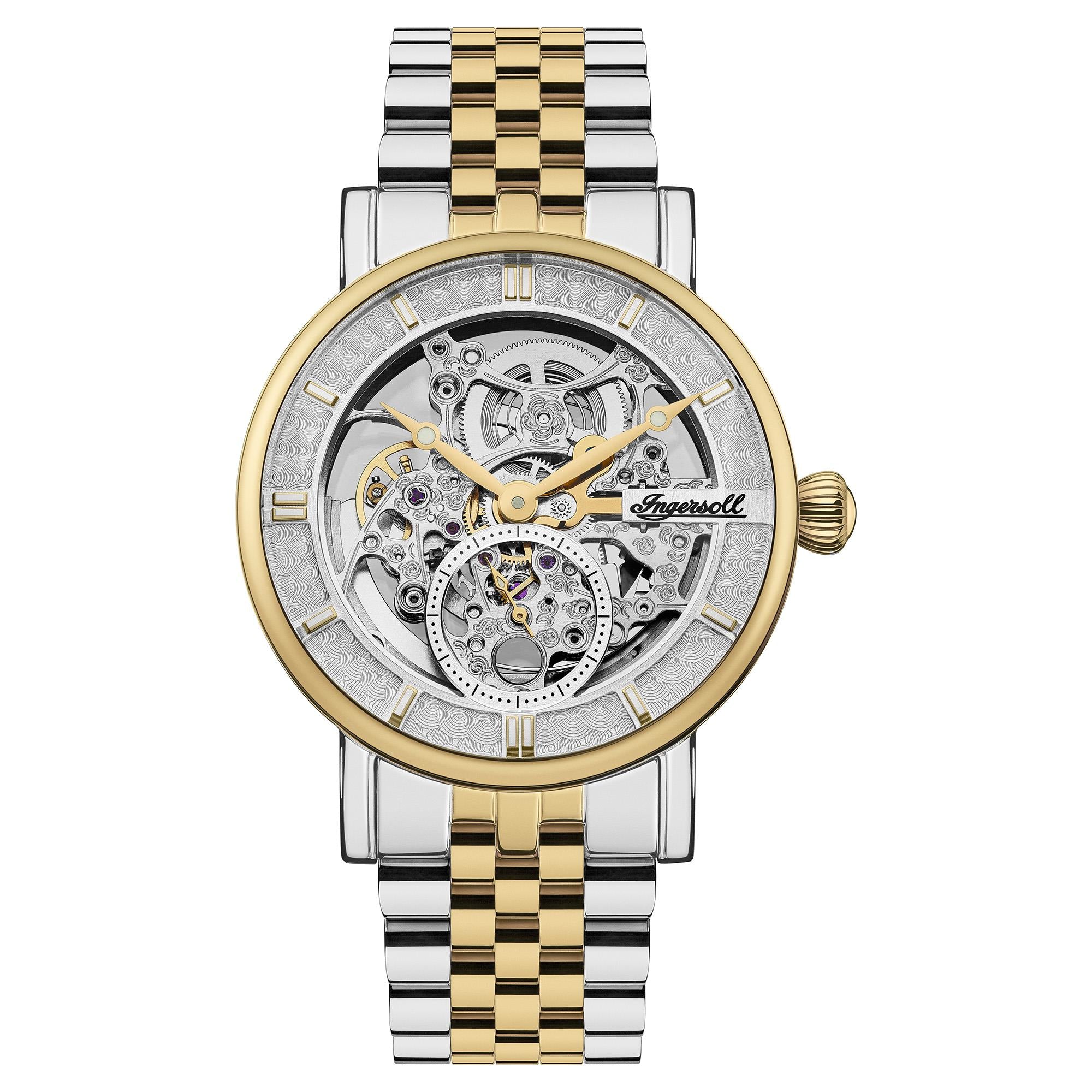 Ingersoll The Herald Automatic Silver Dial Gold PVD Milanese Bracelet Men's Watch I004014