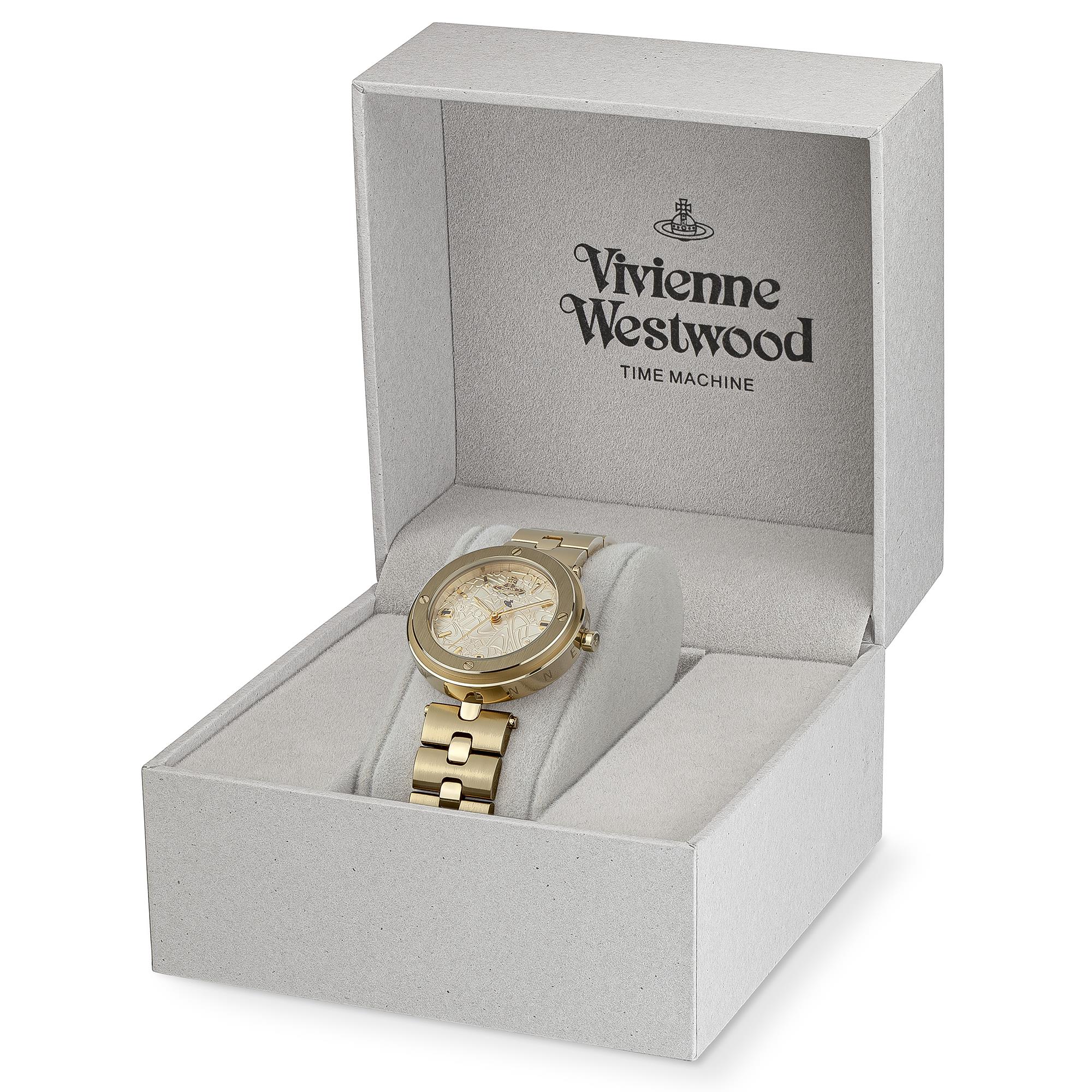 Vivienne Westwood Whitehall Quartz Gold Dial Gold Stainless Steel Bracelet Ladies Watch VV287CPGD