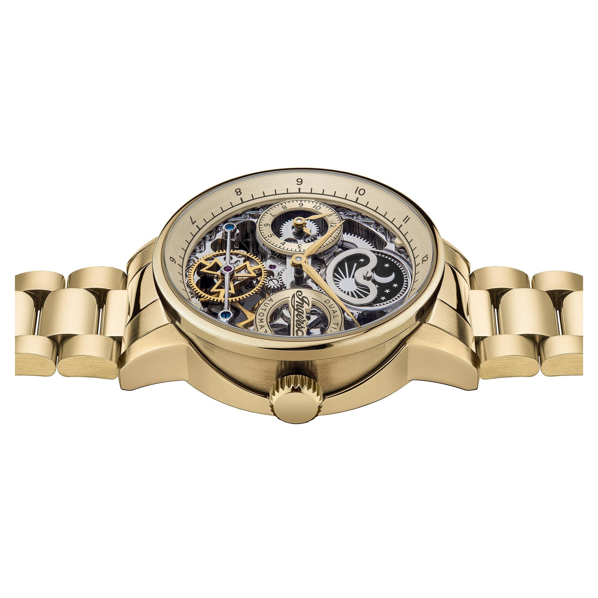 Ingersoll The Jazz Automatic Gold Dial Gold Stainless Steel Bracelet Men's Watch I07711