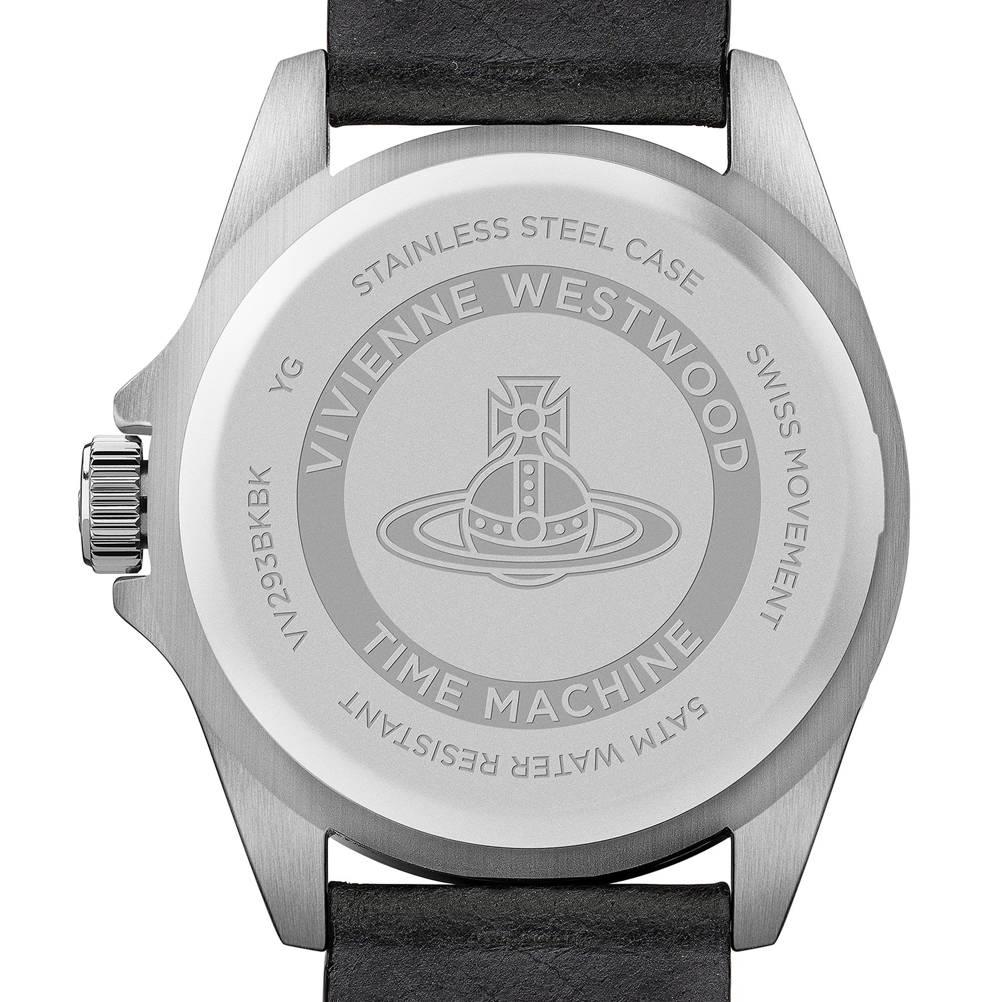 Vivienne Westwood The Blackwall Quartz Two-Tone Dial Black Leather Strap Men's Watch VV293BKBK