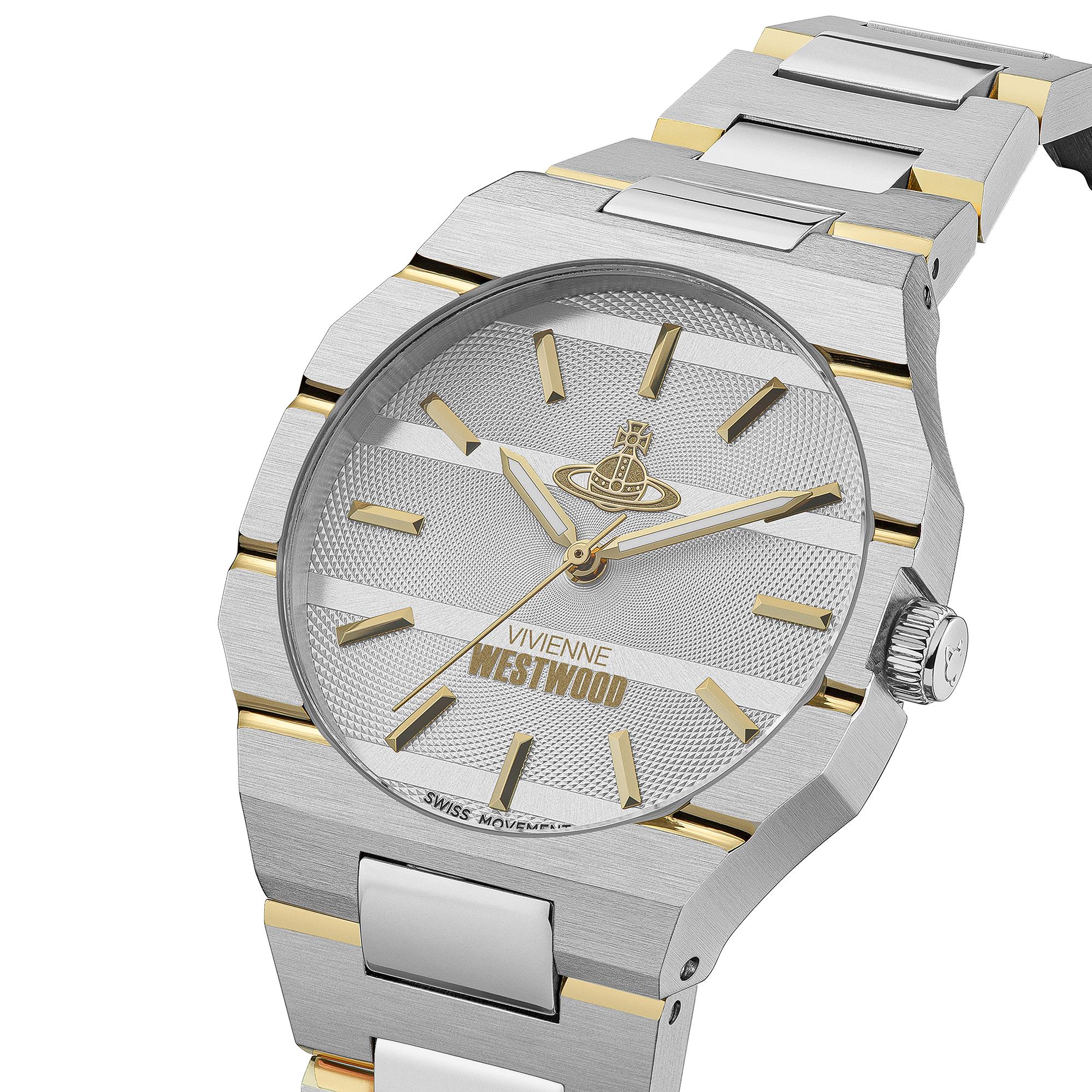 Vivienne Westwood The Bank Quartz Grey Dial Steel Strap Unisex Watch VV294LCGSG