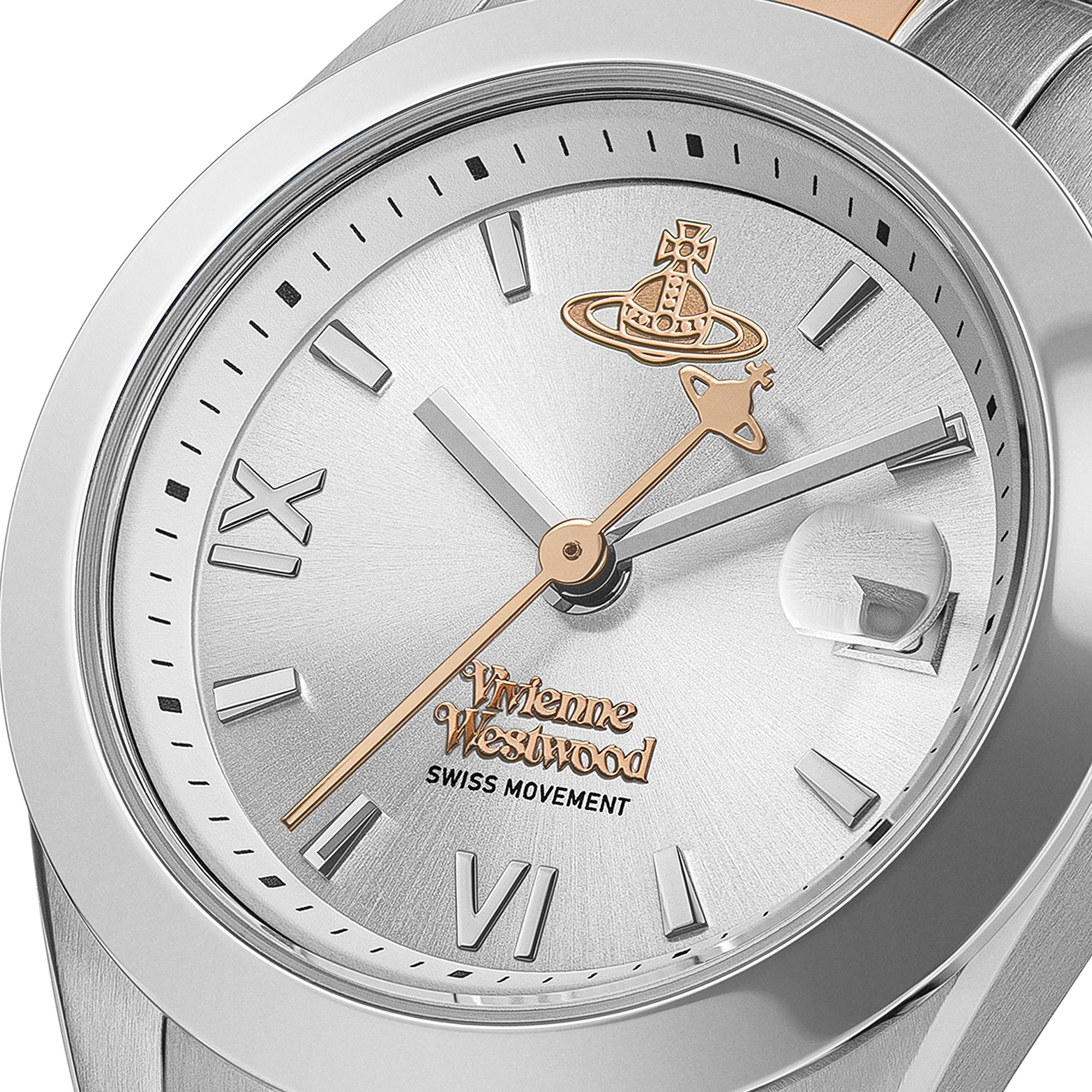 Vivienne Westwood Fenchurch Quartz Silver Dial Two-Tone Stainless Steel Bracelet Ladies Watch VV292SLSR