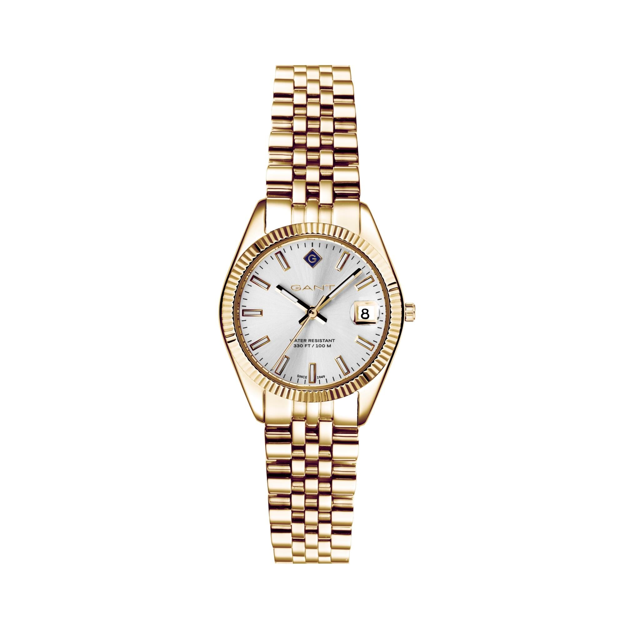 Gant Sussex Mini Quartz Silver Dial Gold PVD Steel Bracelet Ladies Watch G181003