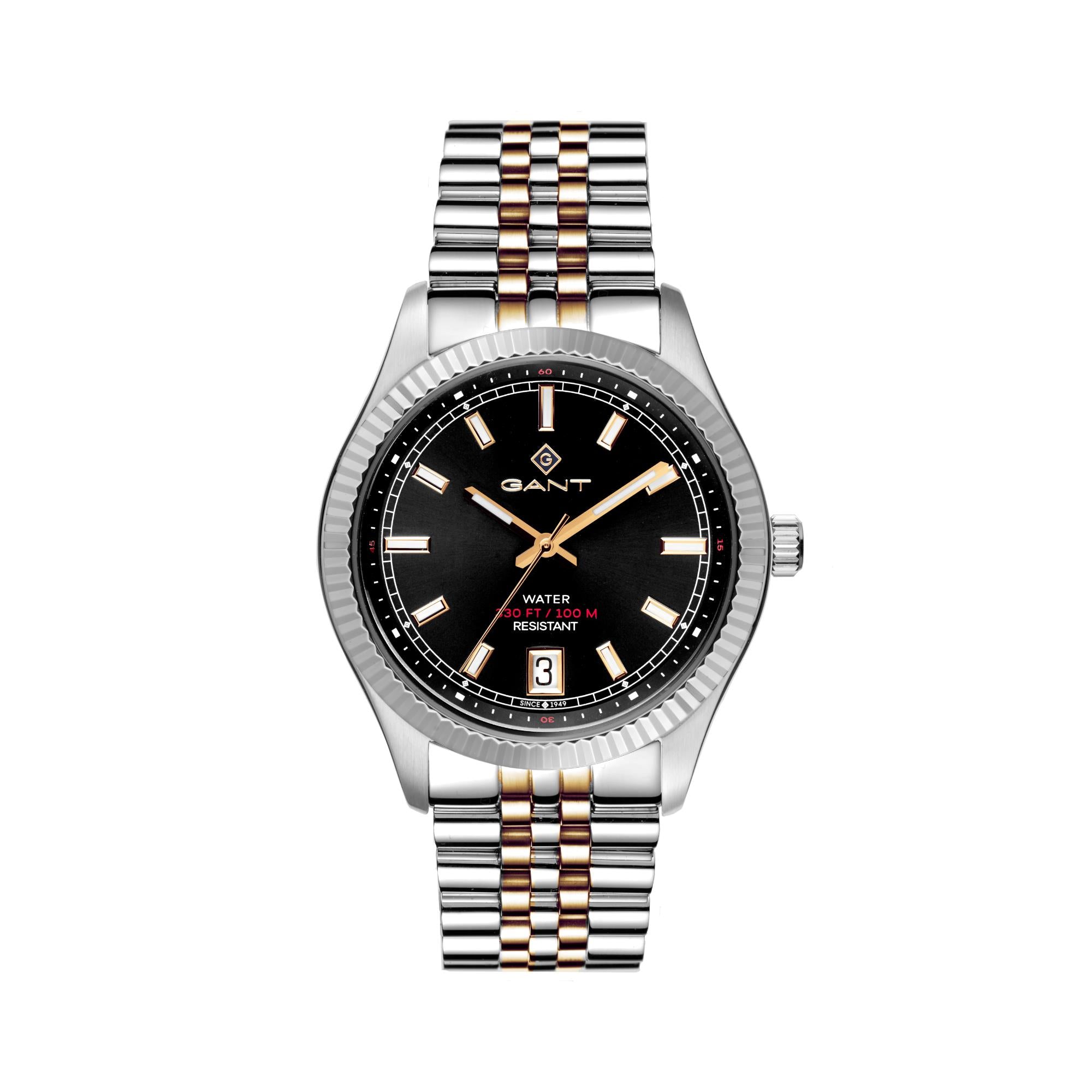 Gant Sussex 44 Quartz Black Dial Two-Tone Steel Bracelet Men's Watch G166009