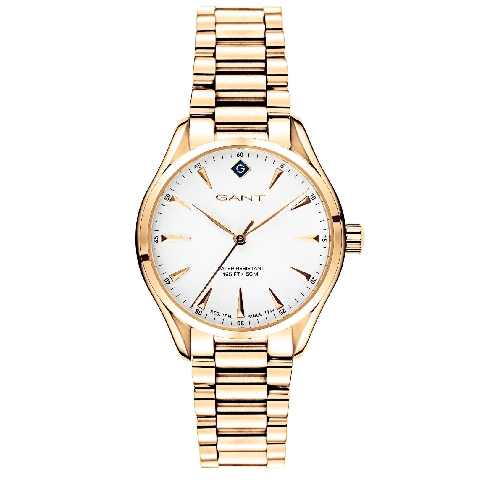 Gant Sharon Quartz White Dial Gold PVD Steel Bracelet Ladies Watch G129003
