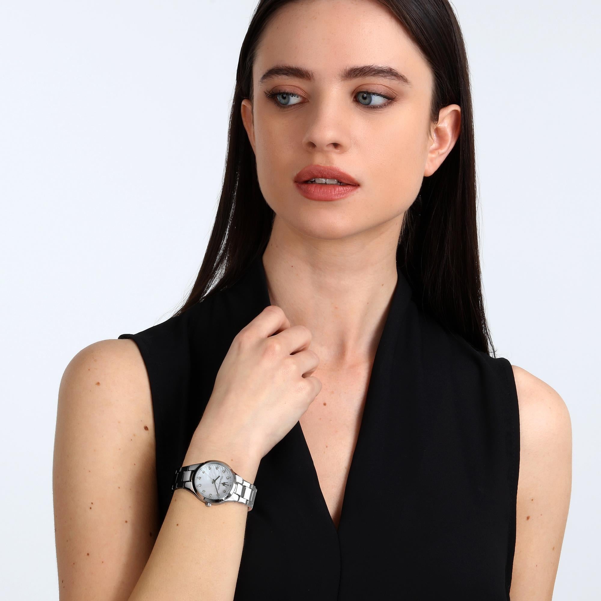 Maserati Attrazione Quartz Mother of Pearl Dial Stainless Steel Bracelet Ladies Watch R8853151504