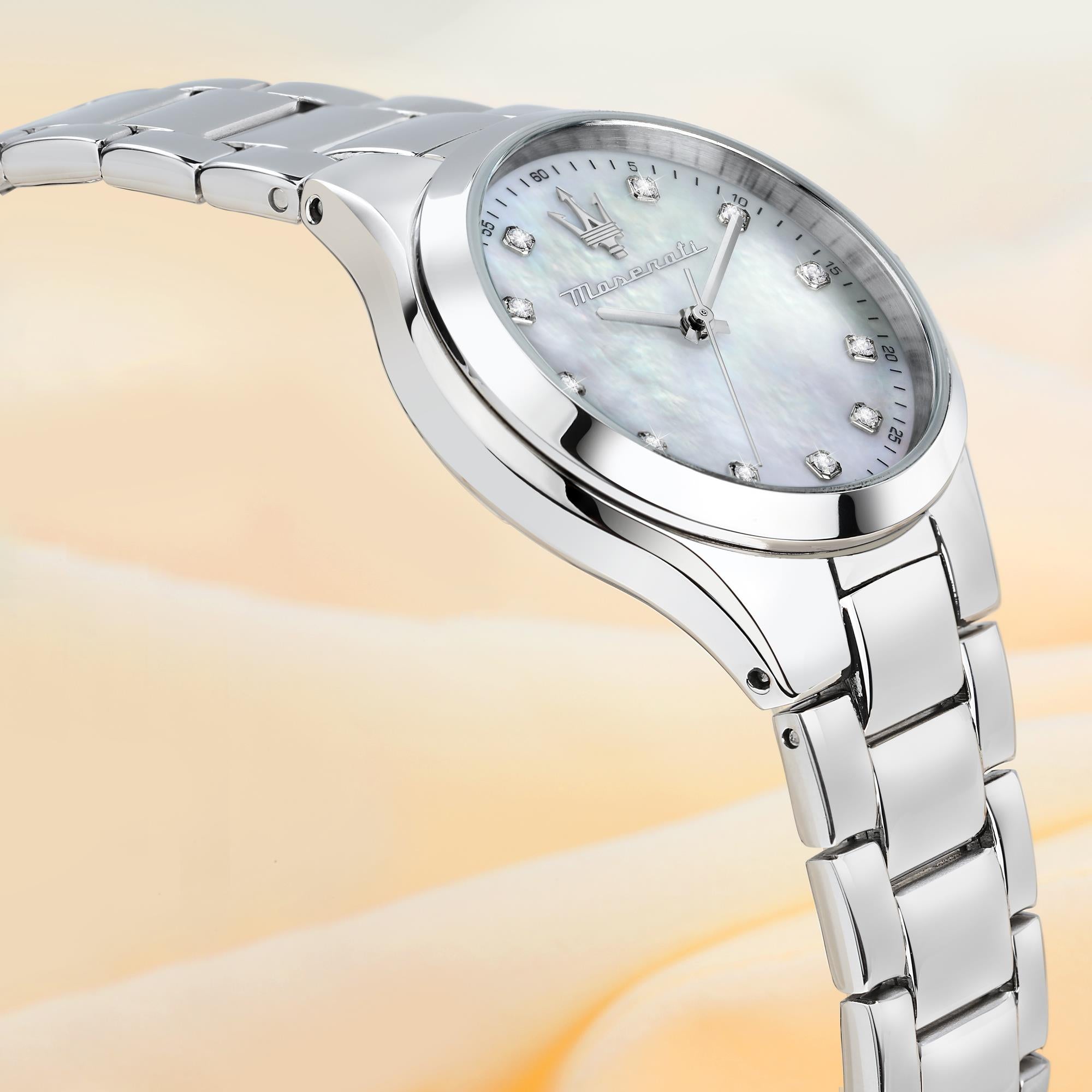 Maserati Attrazione Quartz Mother of Pearl Dial Stainless Steel Bracelet Ladies Watch R8853151504