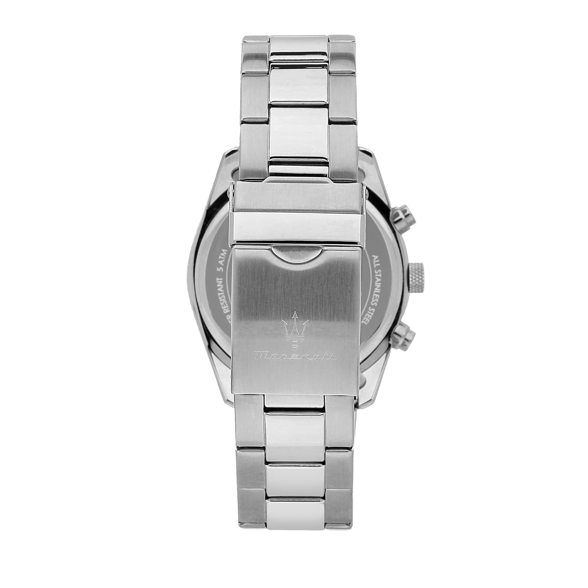 Maserati Attrazione Quartz White Chronograph Dial Steel Bracelet Men's Watch R8853151004
