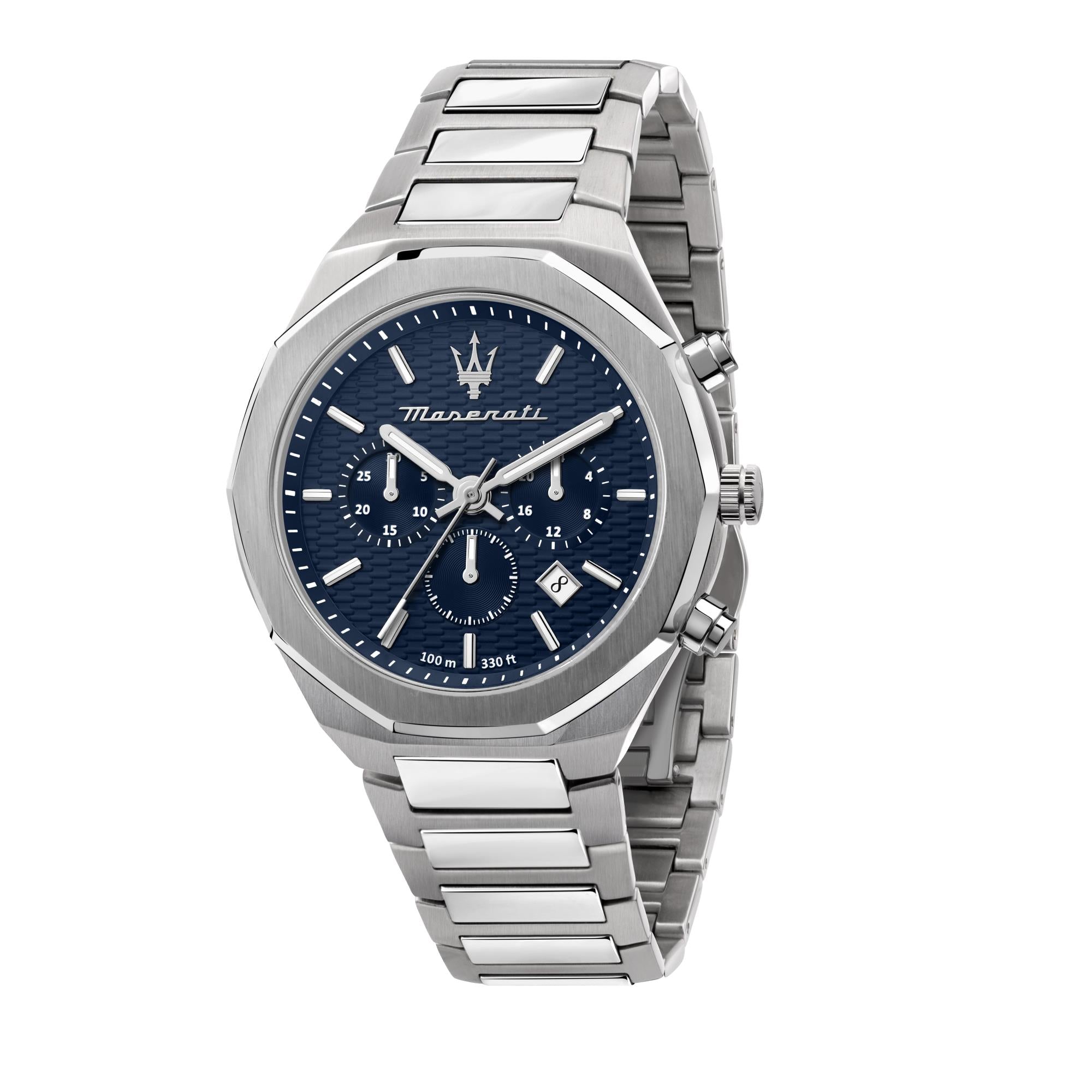 Maserati Stile Quartz Blue Chronograph Dial Steel Bracelet Men's Watch R8873642006