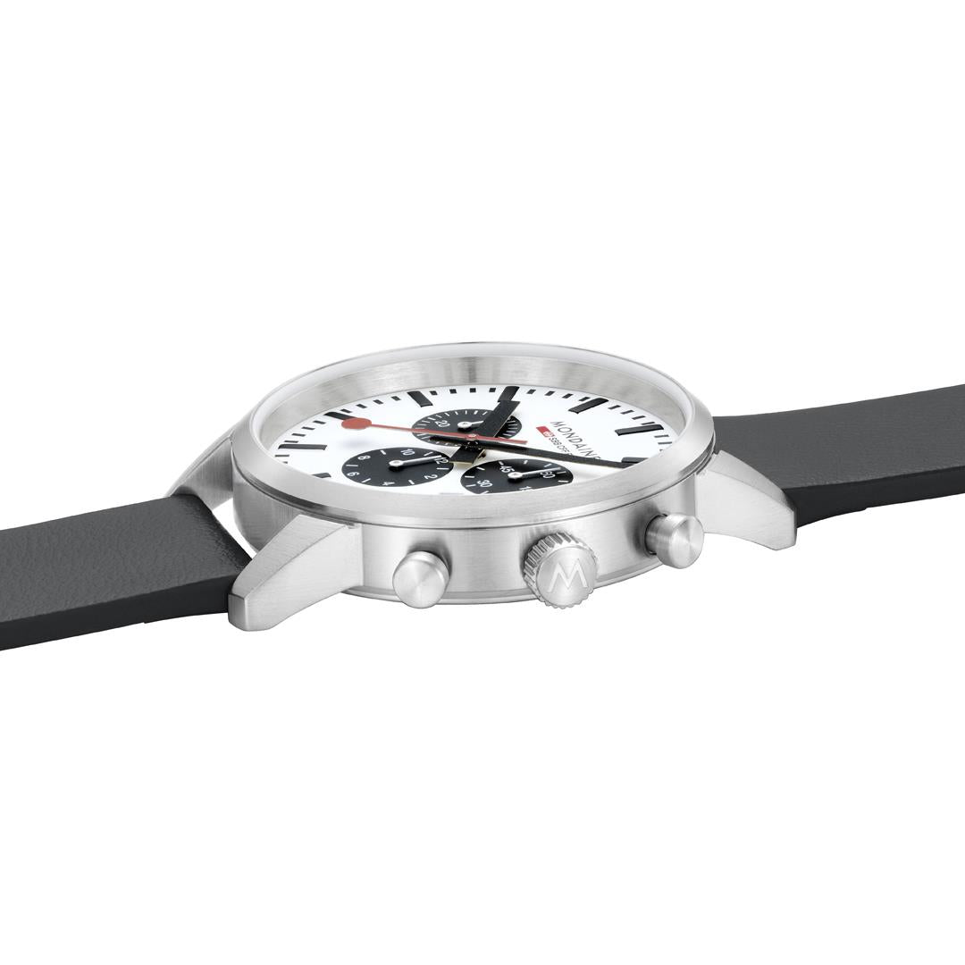 Mondaine Neo SBB Chrono White Dial Grape Leather Strap Men's Watch MSD.41410.LBV