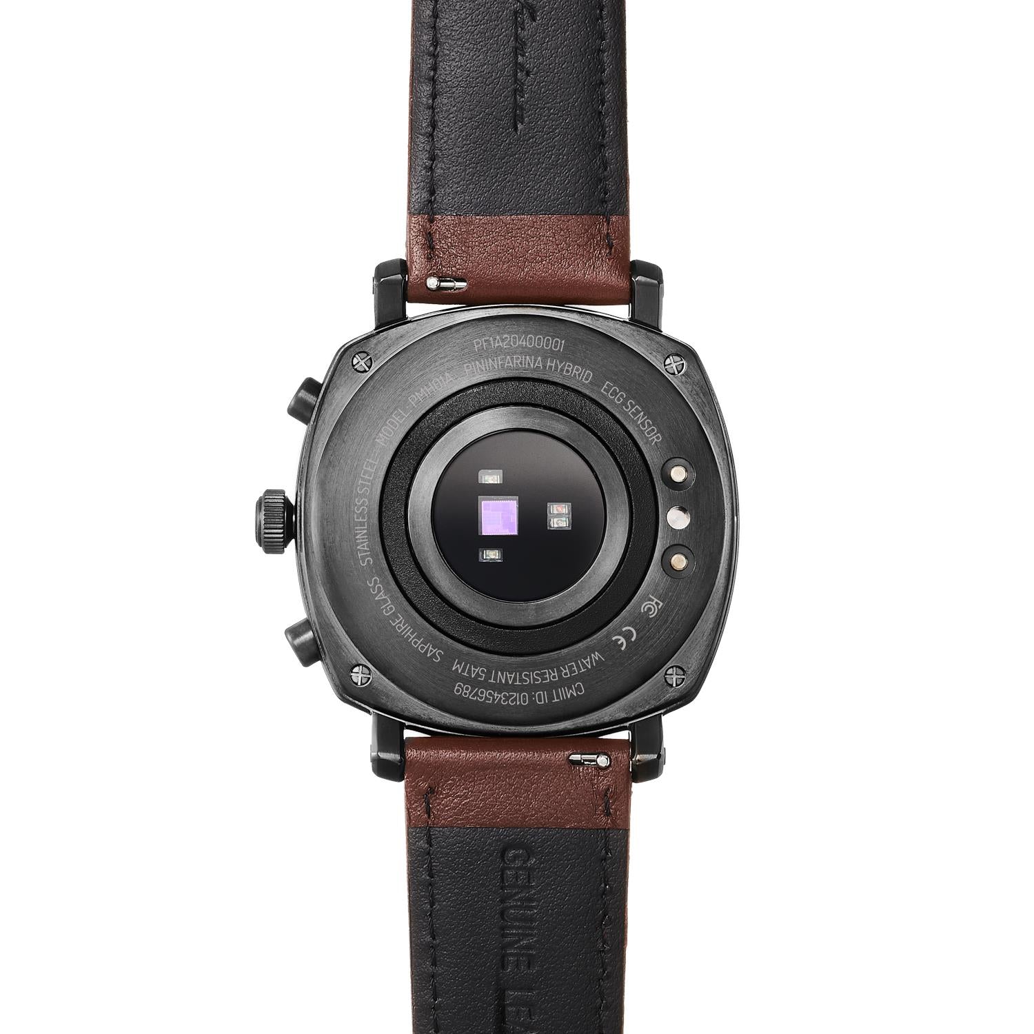 Pininfarina Senso Hybrid Mercure Grey Grey Dial Brown Leather Strap Men’s Watch PMH01A-02