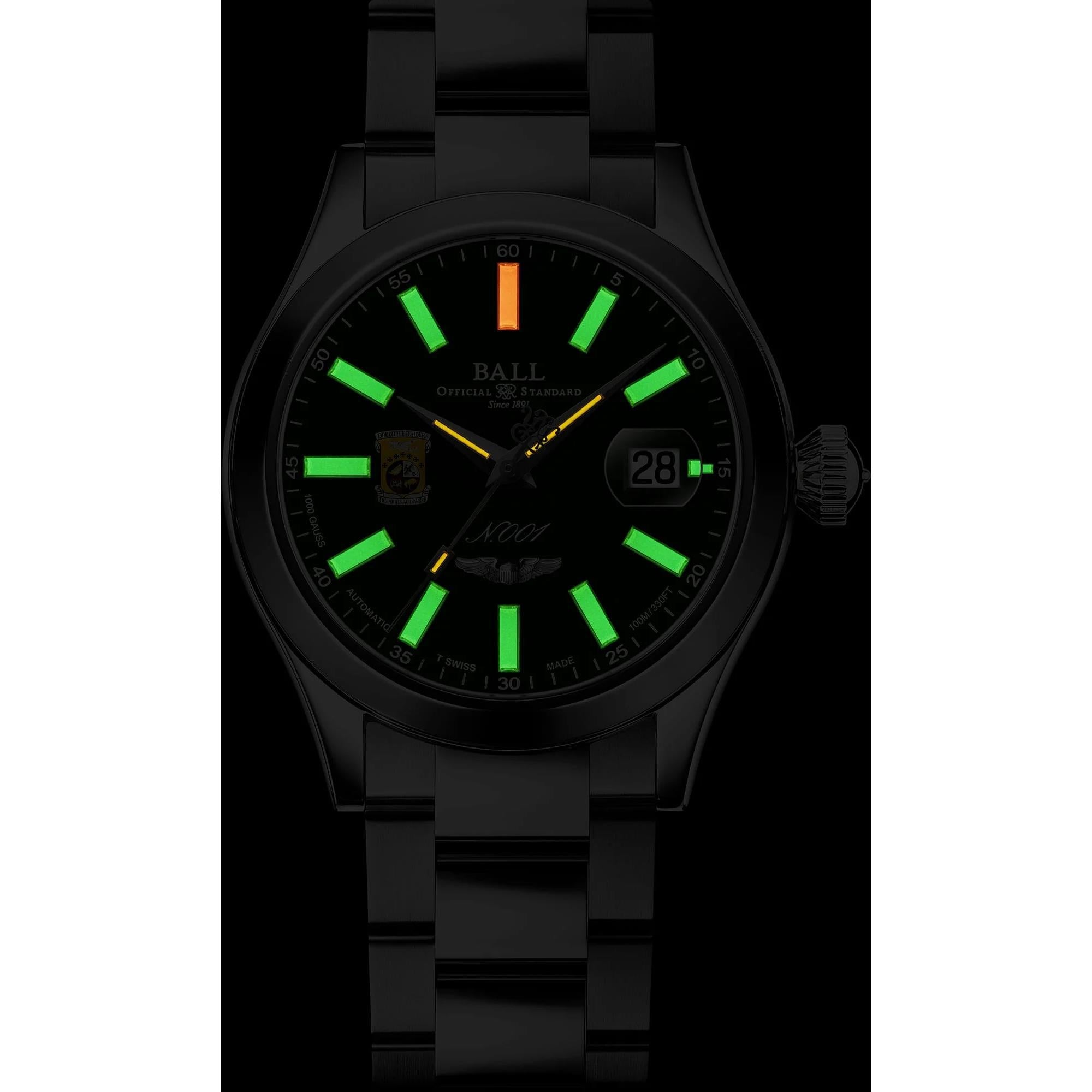Ball Engineer Master II Doolittle Raiders Limited Edition Automatic Green Dial Stainless Steel Bracelet Men’s Watch NM3000C-S1-GRR