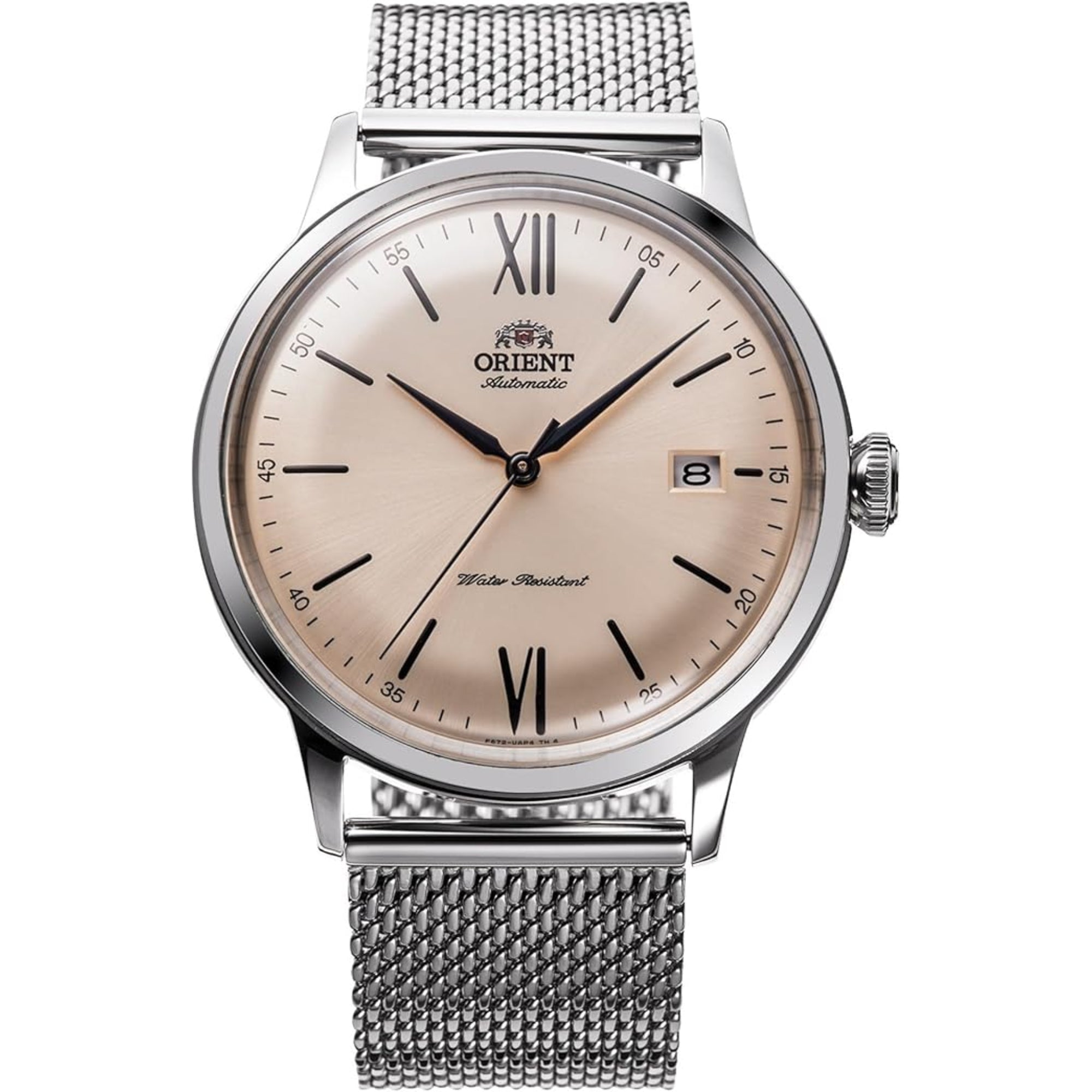 Orient Bambino Automatic Beige Dial Milanese Mesh Strap Men’s Watch RA-AC0020G30B