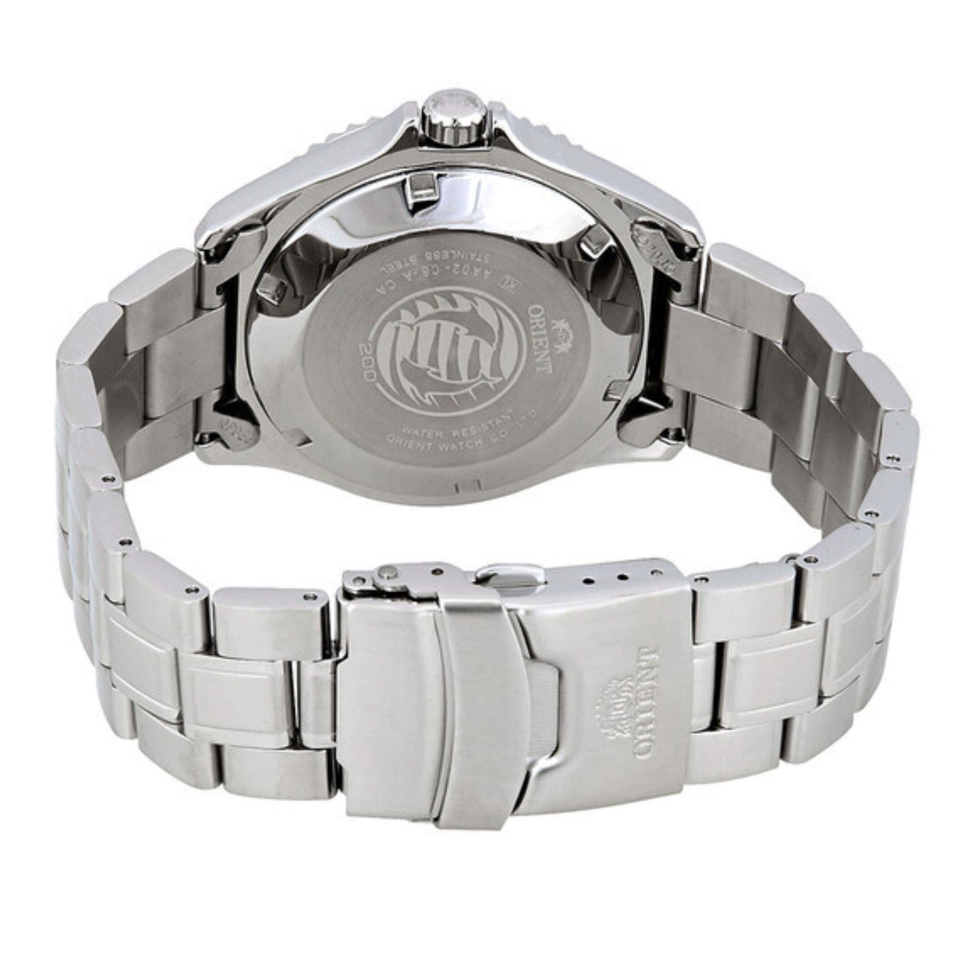 Orient Ray II Automatic Orange Dial Steel Strap Men’s Watch FAA02006M9