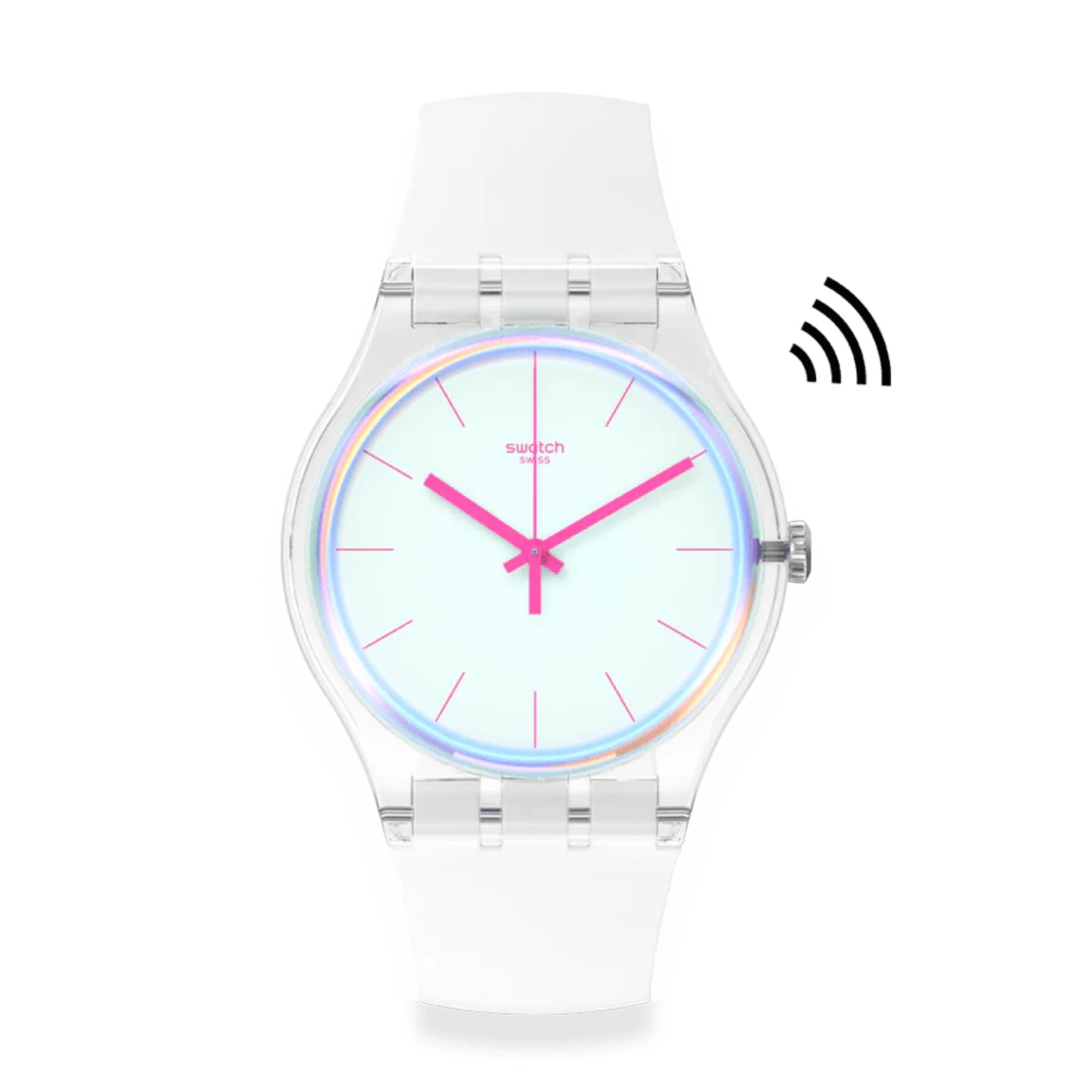 Swatch SwatchPay! Polawhite Pay! Quartz White Dial Silicone Strap Unisex Watch SO29K116-5300
