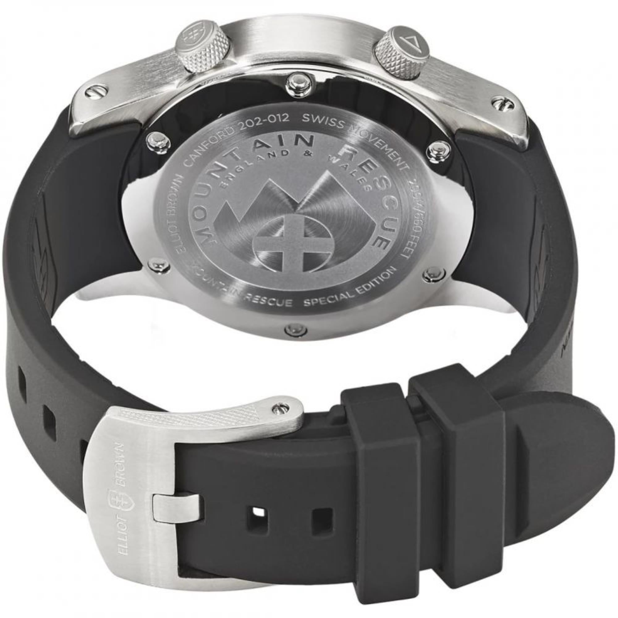 Elliot Brown Canford Mountain Rescue Black Dial Black Rubber Strap Men’s Watch 202-012-R01