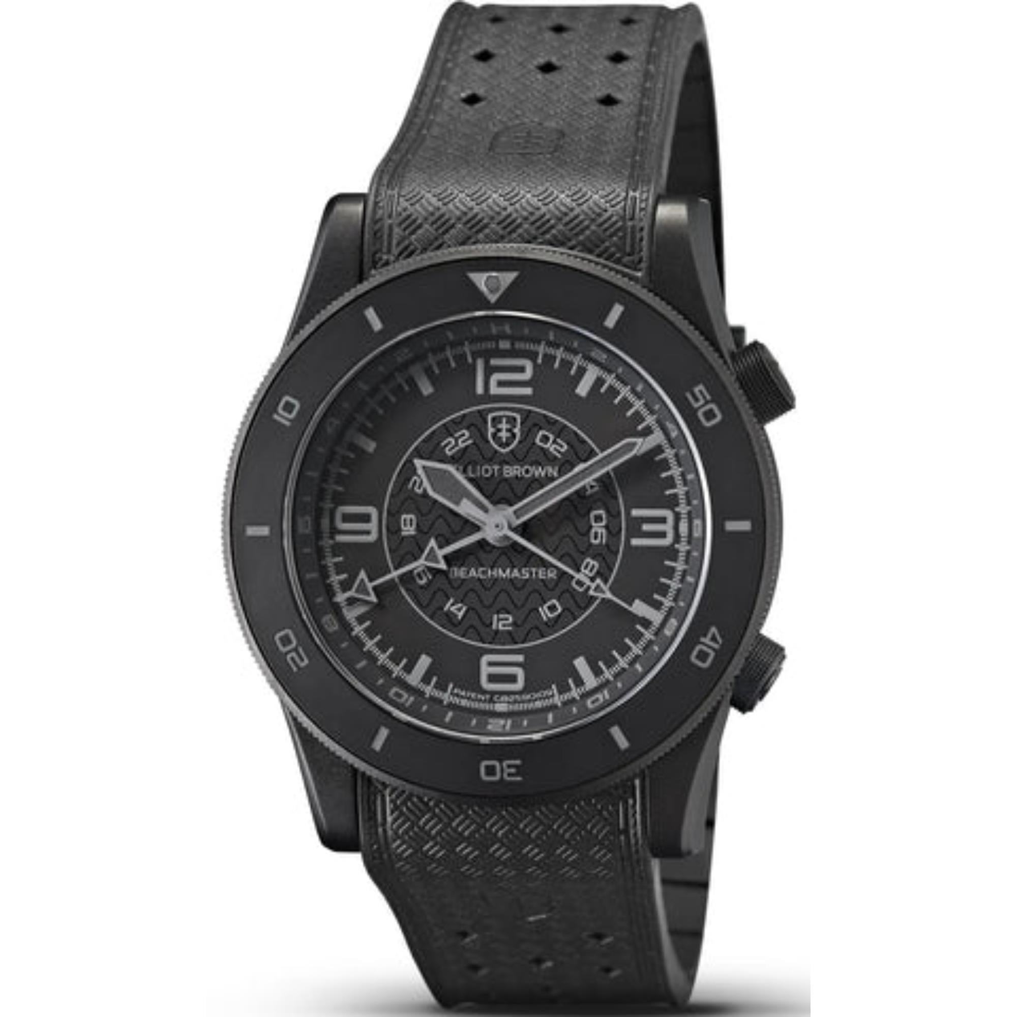 Elliot Brown Beachmaster Blackout Black Dial Rubber Strap Men's Watch 0H0-621-R51G