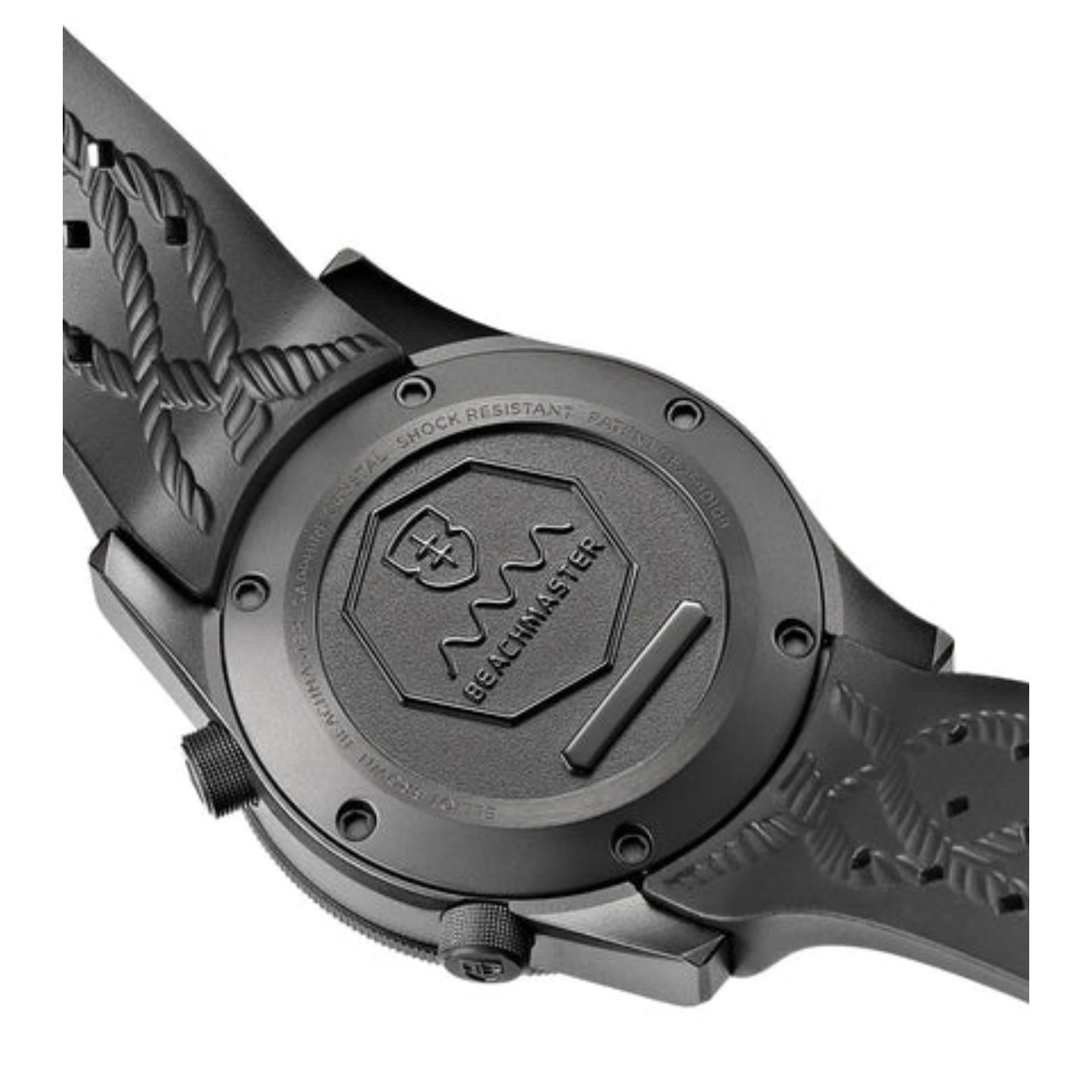 Elliot Brown Beachmaster Blackout Black Dial Rubber Strap Men's Watch 0H0-621-R51G
