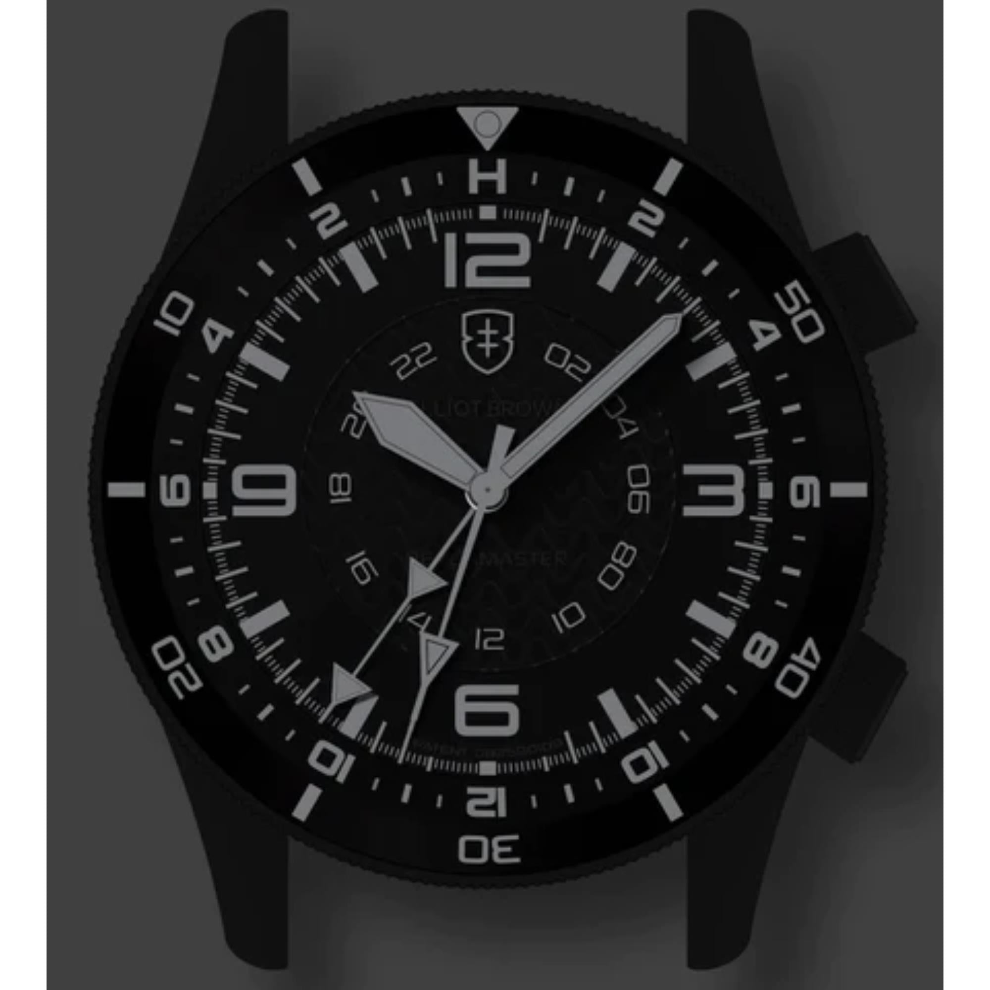 Elliot Brown Beachmaster Blackout Black Dial Rubber Strap Men's Watch 0H0-621-R51G