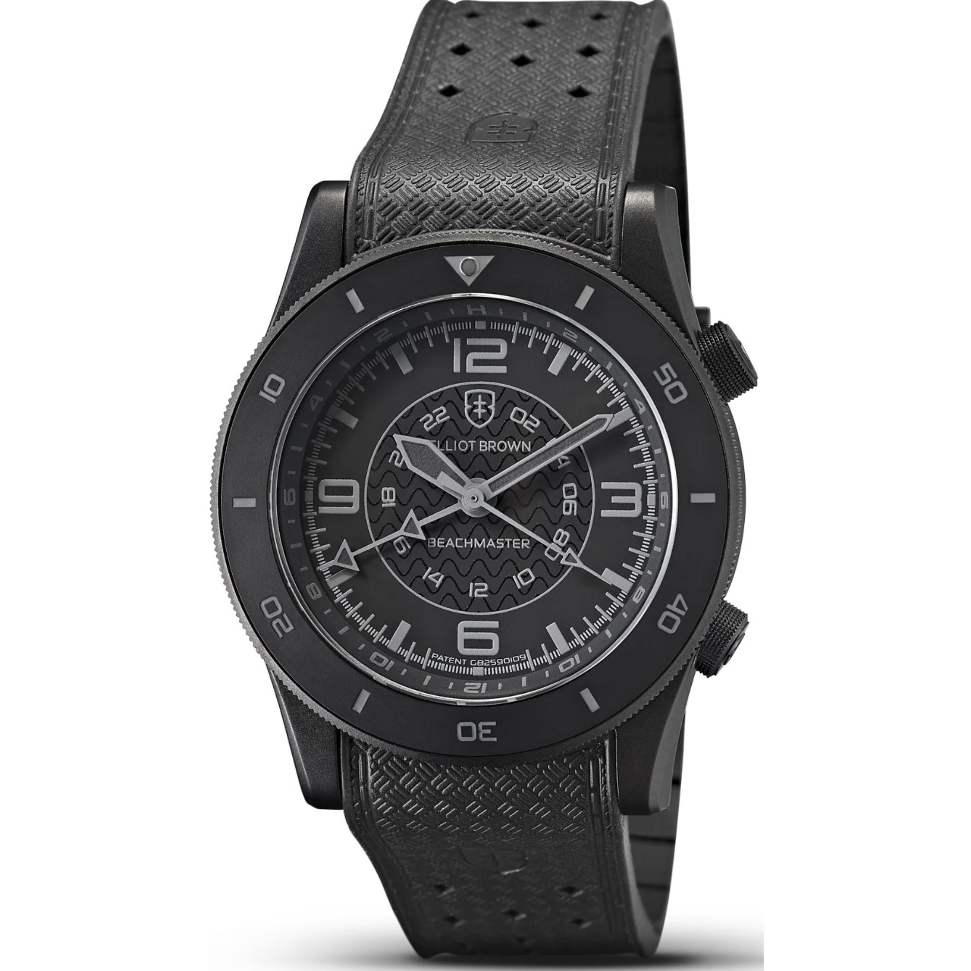 Elliot Brown Beachmaster Blackout Black Dial Rubber Strap Men's Watch 0H0-621-R51G