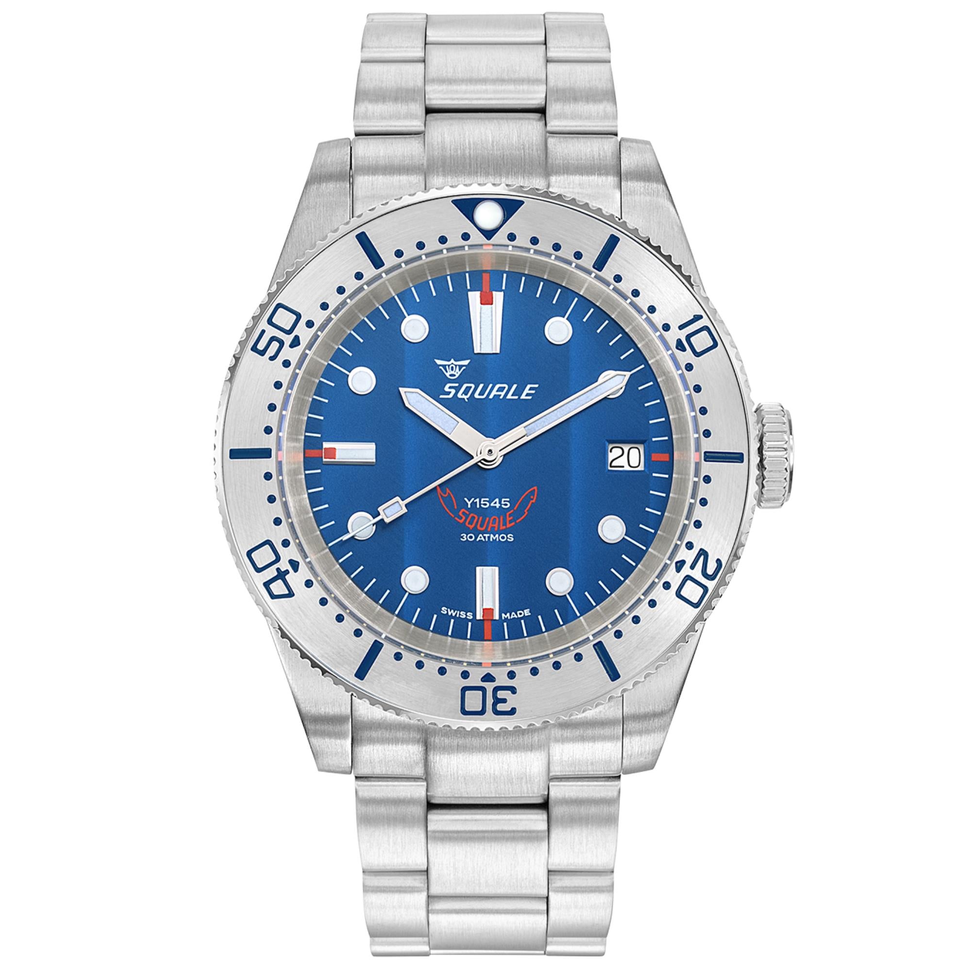 Squale 1545 Automatic Blue Dial Stainless Steel Strap Men’s Watch 1545SSBLC.AC