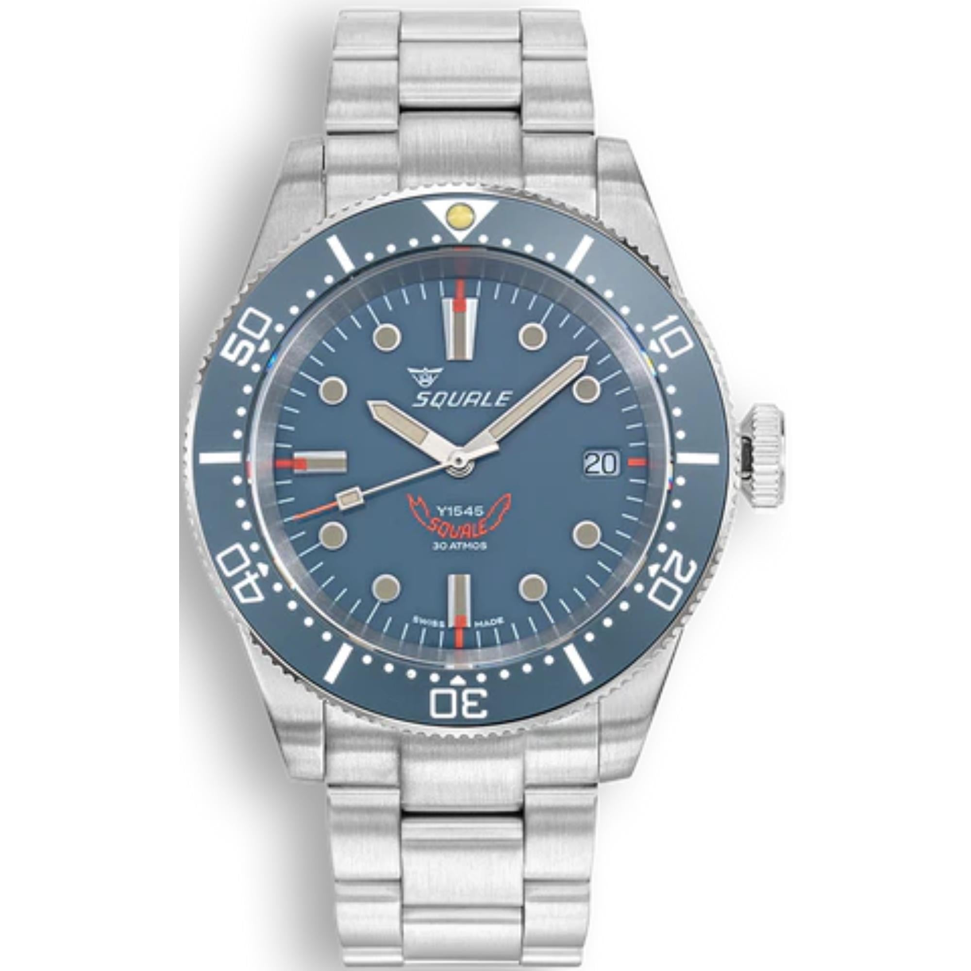 Squale 1545 Automatic Grey Dial Steel Strap Men’s Watch 1545GG.AC