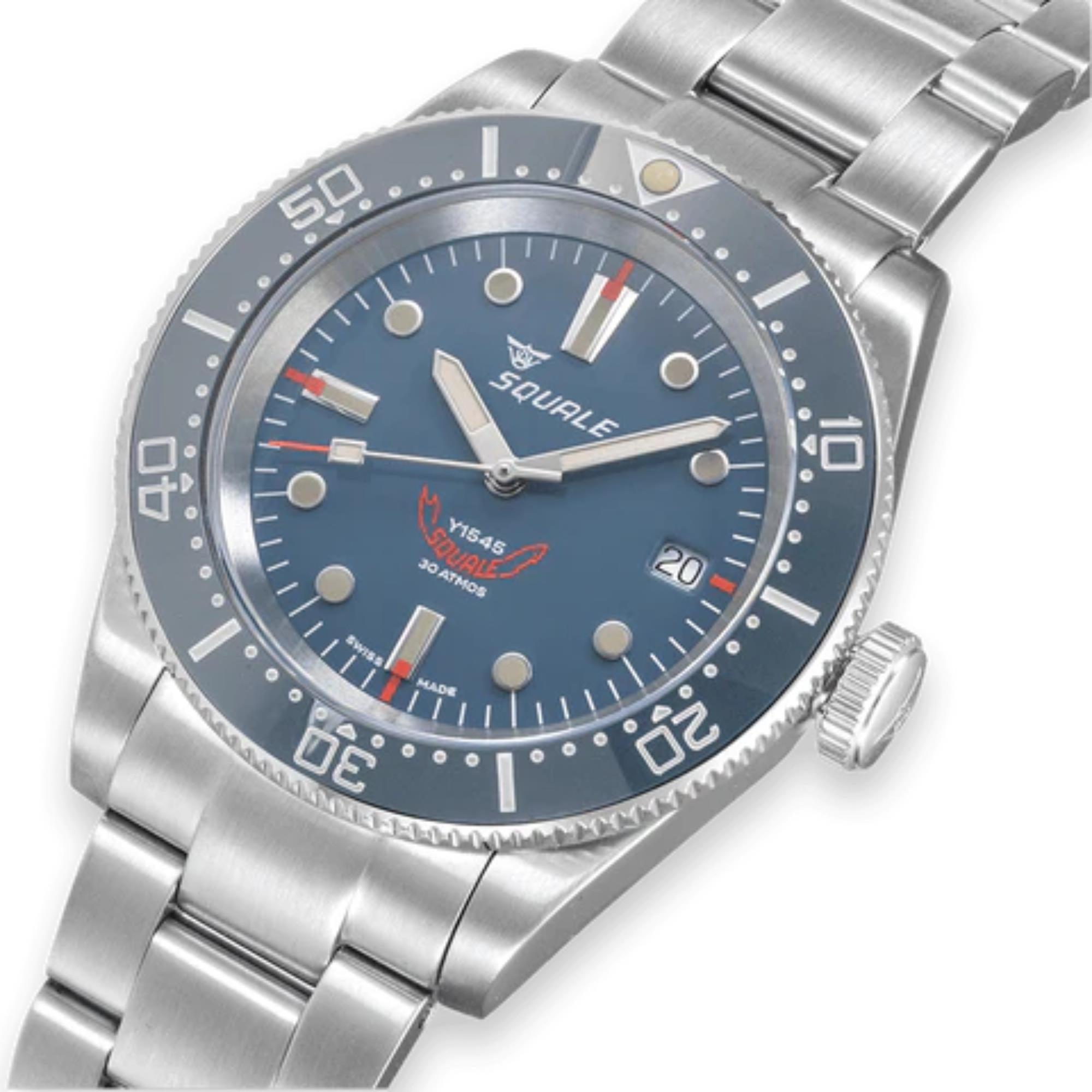 Squale 1545 Automatic Grey Dial Steel Strap Men’s Watch 1545GG.AC